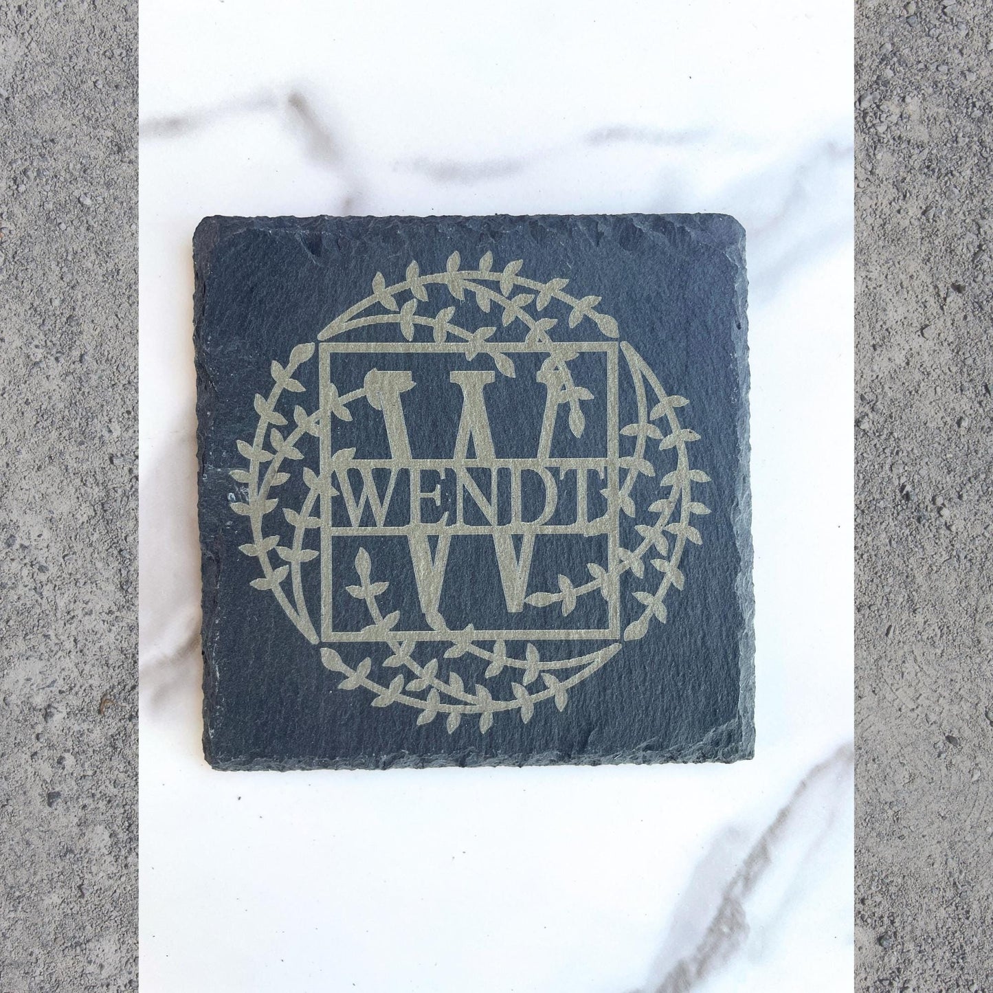 set of 4 Slate Coasters, custom gift