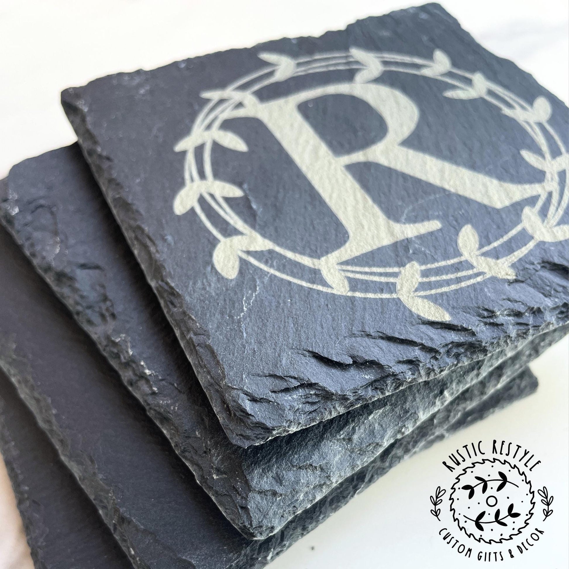 set of 4 Slate Coasters, custom gift