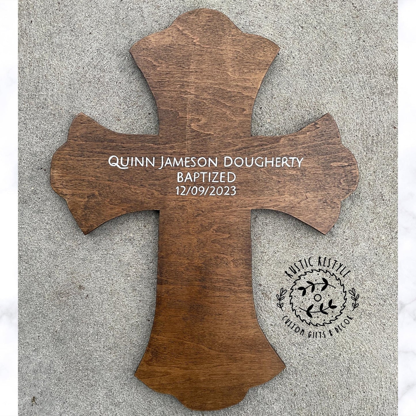 Personalized Wooden Cross for Baptism, Confirmation, Christian Keepsake Gift, Signable