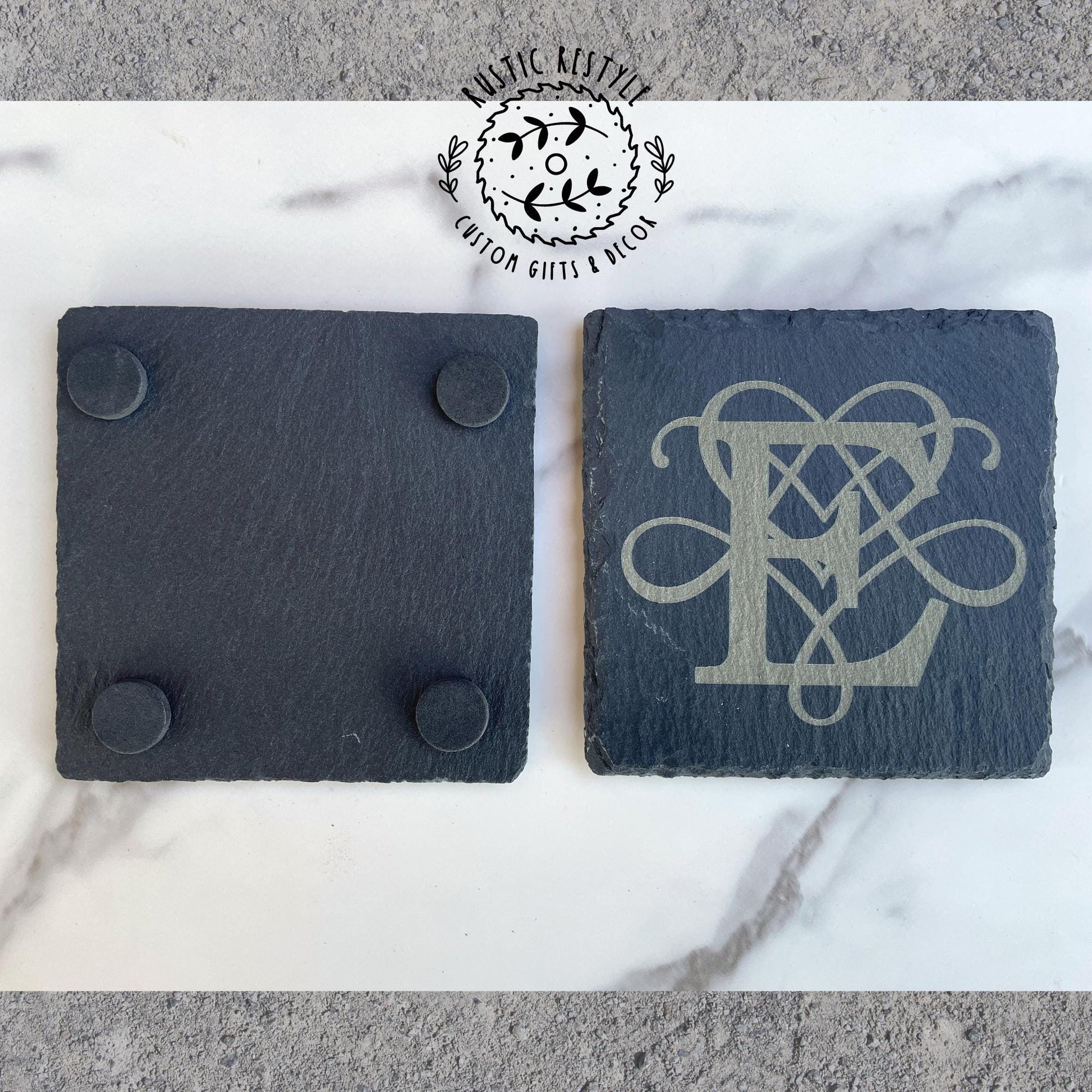 set of 4 Slate Coasters, custom gift