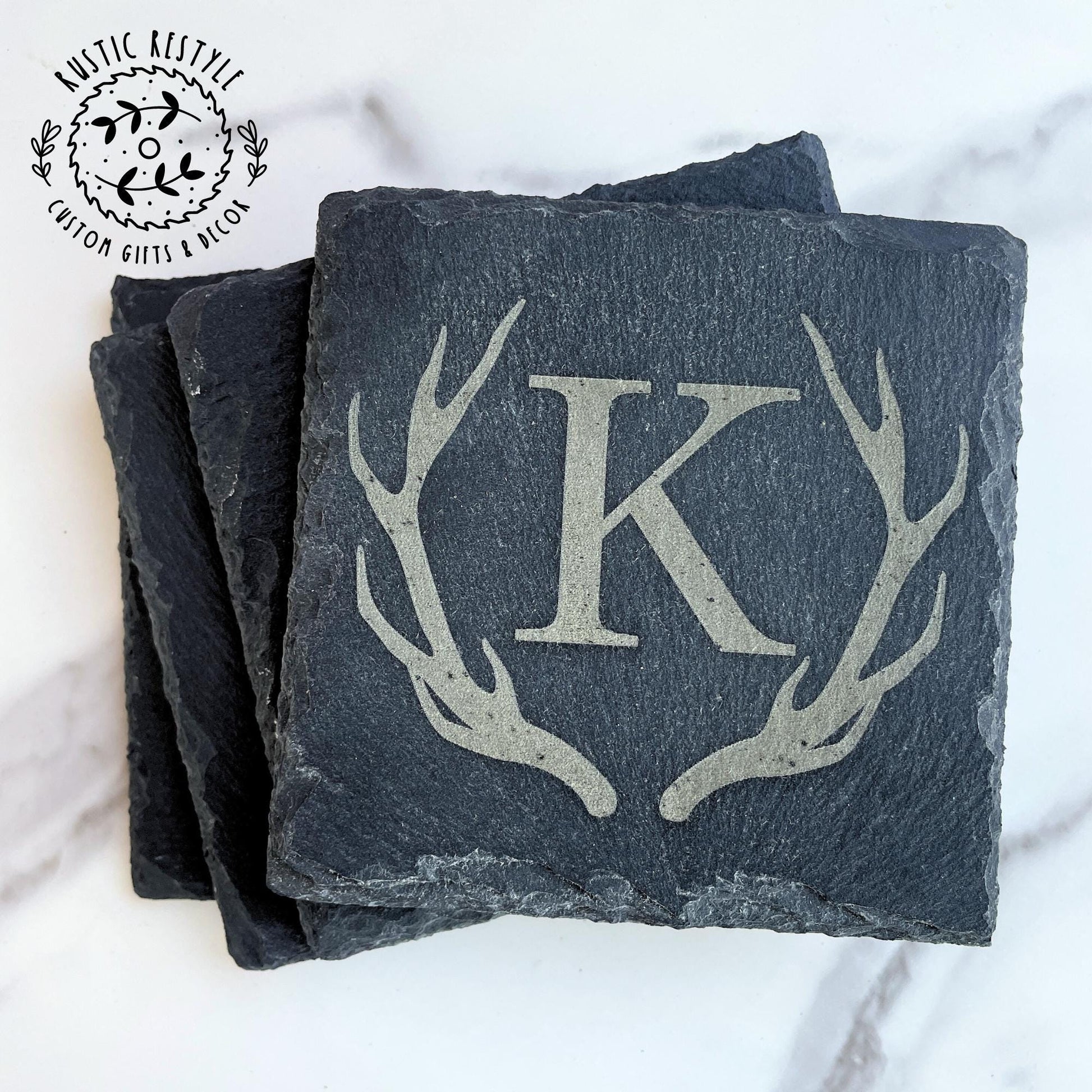 set of 4 Slate Coasters, custom gift