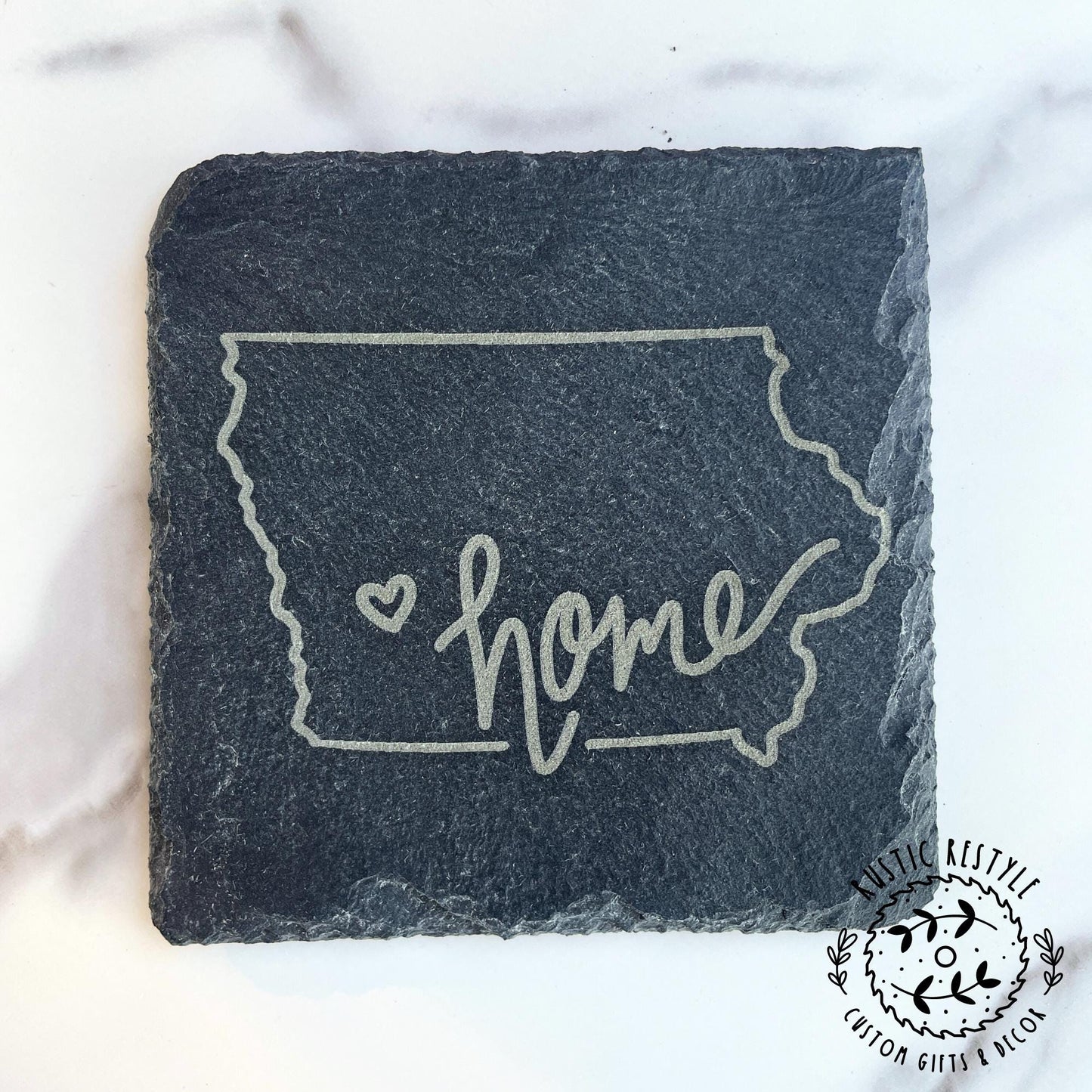 set of 4 Slate Coasters, custom home state gift