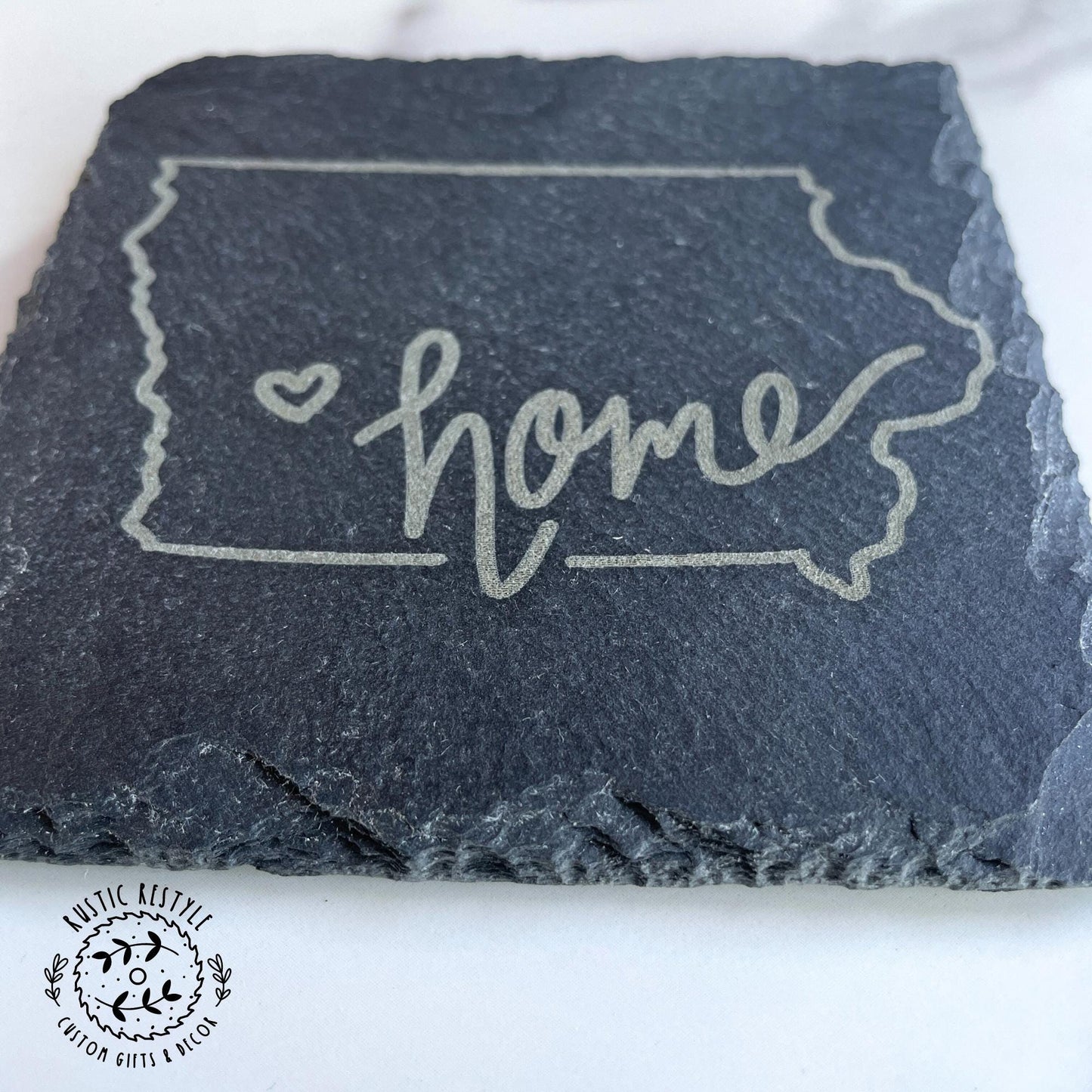 set of 4 Slate Coasters, custom home state gift
