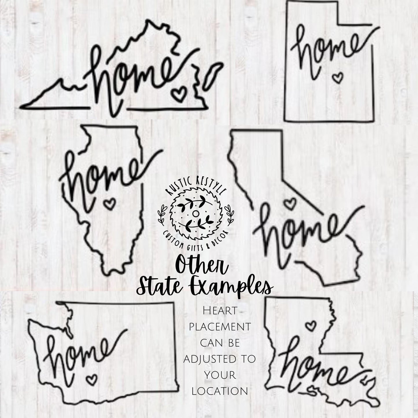 set of 4 Slate Coasters, custom home state gift