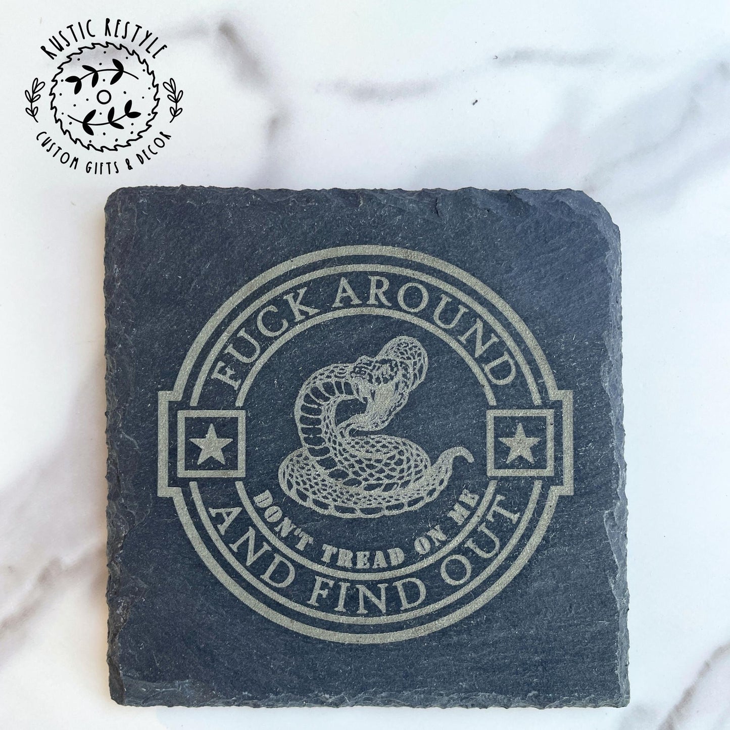 FAFO,Fuck around and find out set of 4 Slate Coasters, custom gift