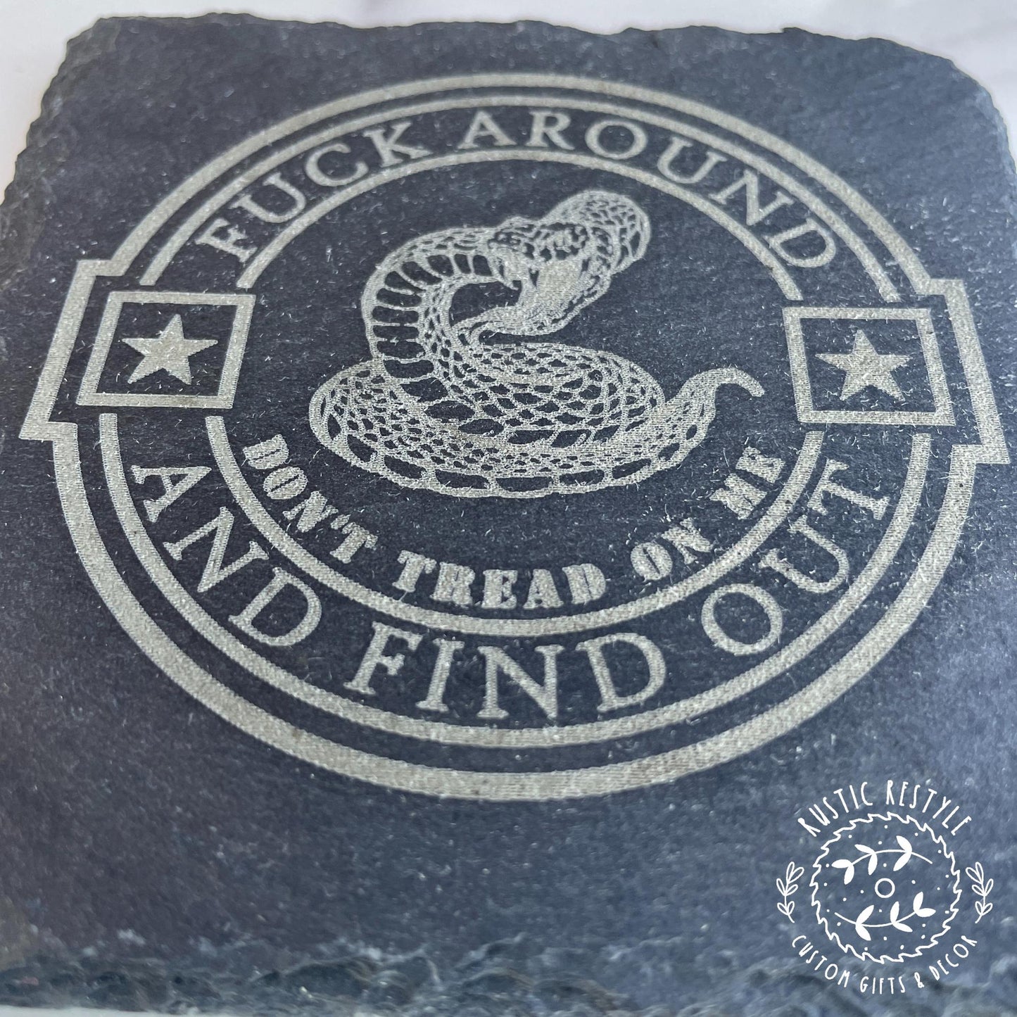 FAFO,Fuck around and find out set of 4 Slate Coasters, custom gift