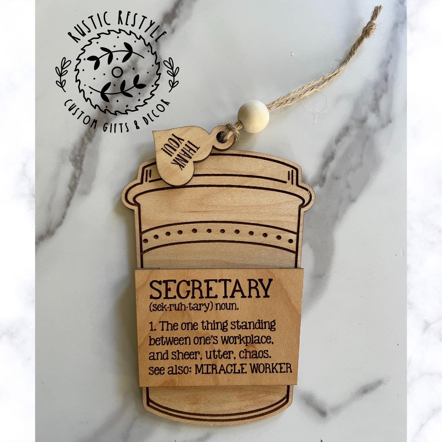 Secretary coffee cup ornament gift card holder Customizable office decoration gift for secretaries