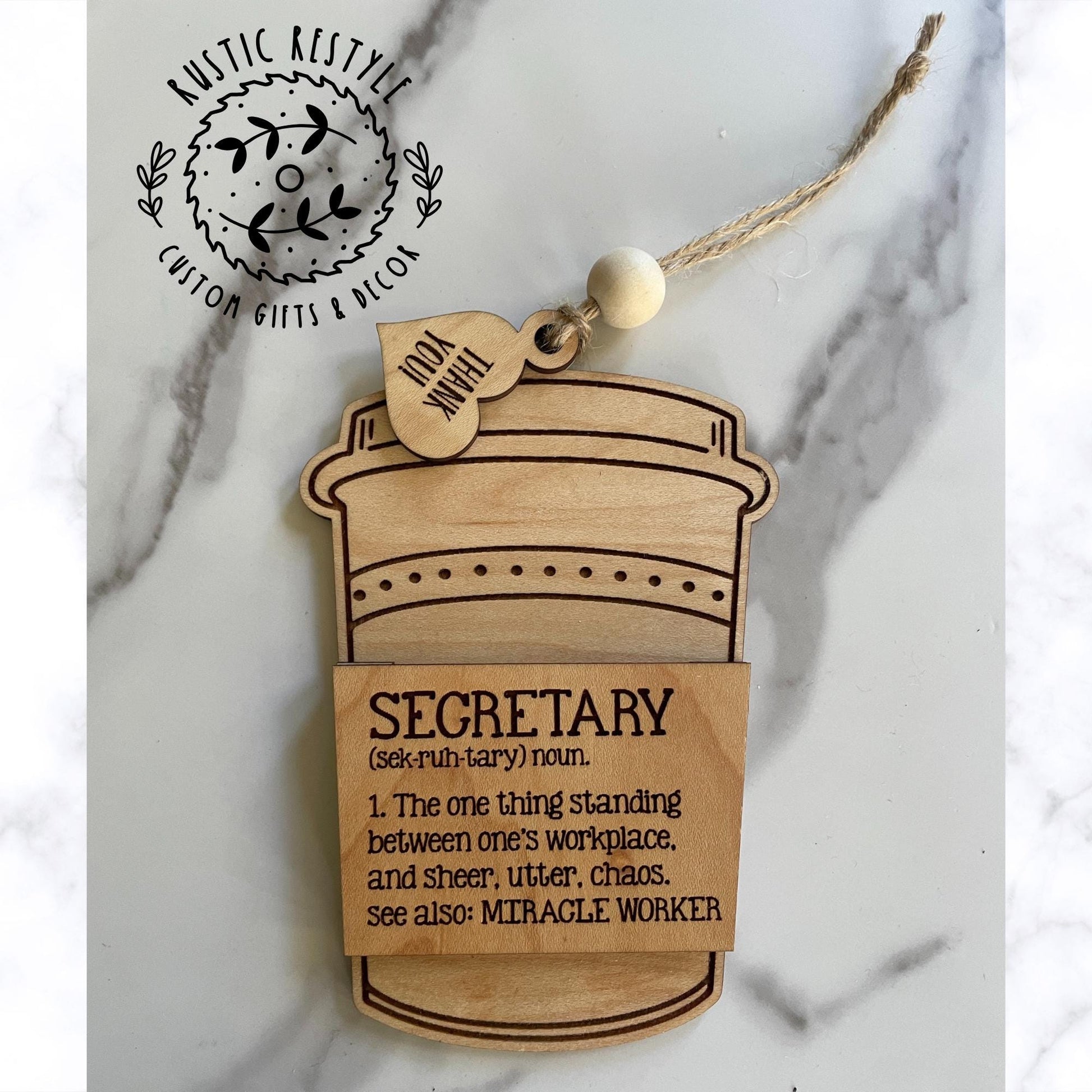 Secretary coffee cup ornament gift card holder Customizable office decoration gift for secretaries