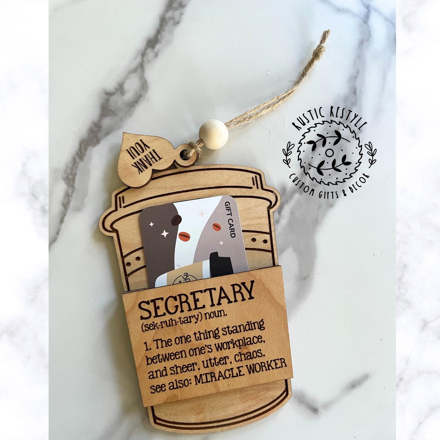 Secretary coffee cup ornament gift card holder Customizable office decoration gift for secretaries