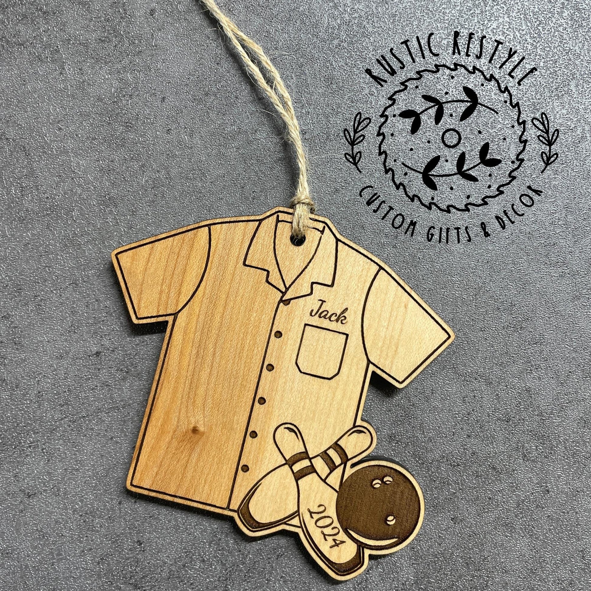 Bowling Christmas Ornament, Personalized bowling shirt with pins Ornamnet
