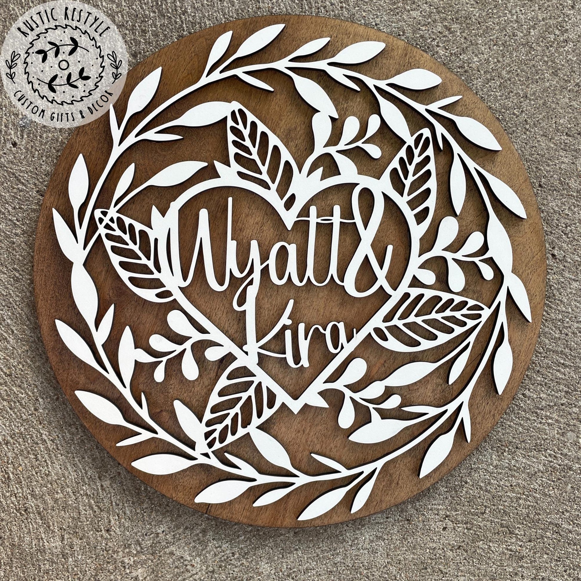 Personalized Wooden Heart plaque Valentine's Day Gift, anniversary, laser cut wood wall decor