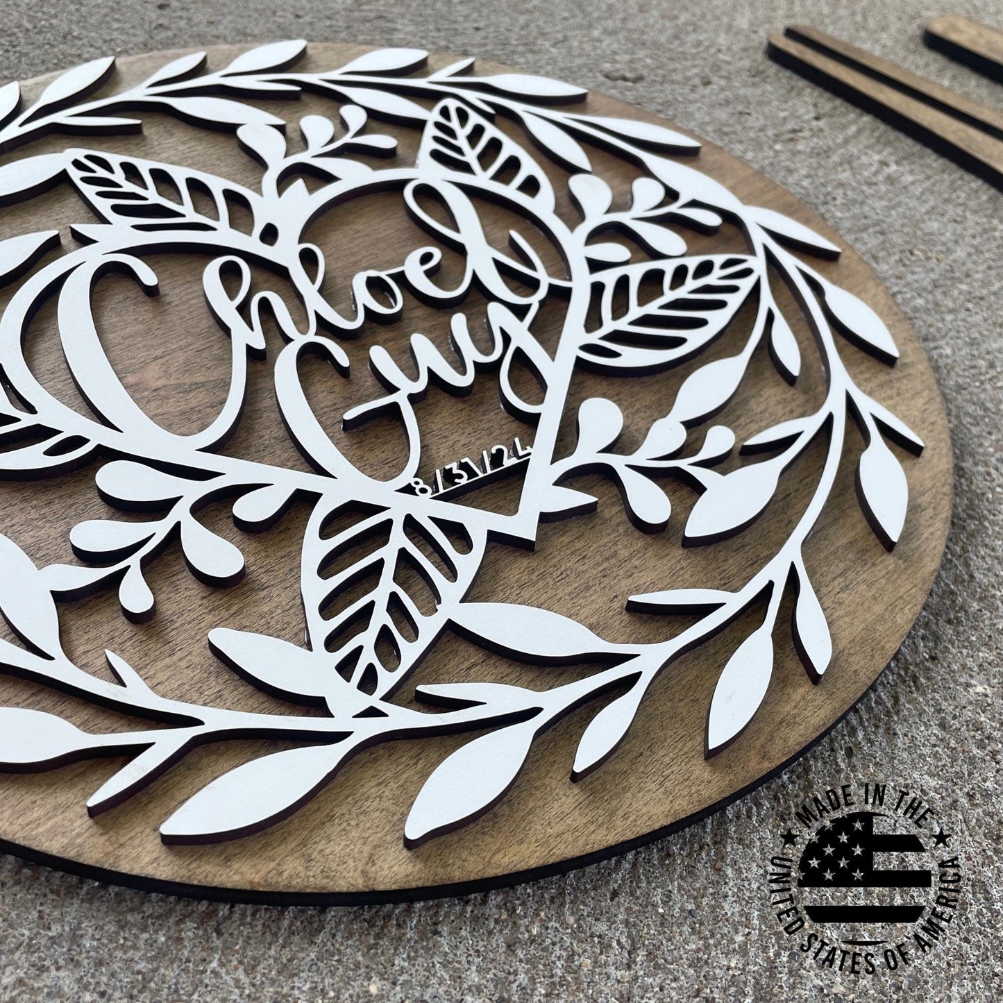 Personalized Wooden Heart plaque Valentine's Day Gift, anniversary, laser cut wood wall decor