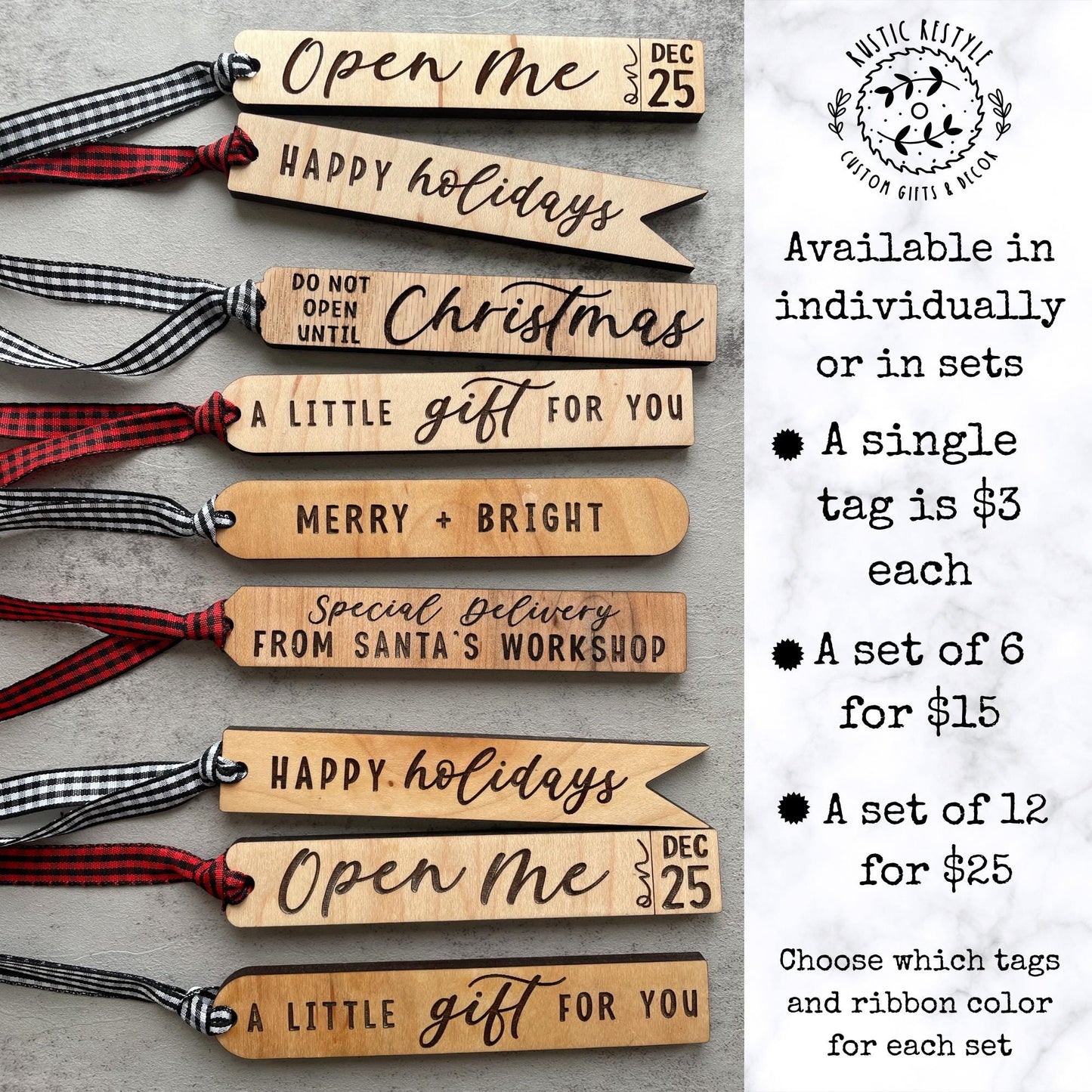 Gift tags for Christmas Presents make your own set, long skinny gift tags for Christmas gifts