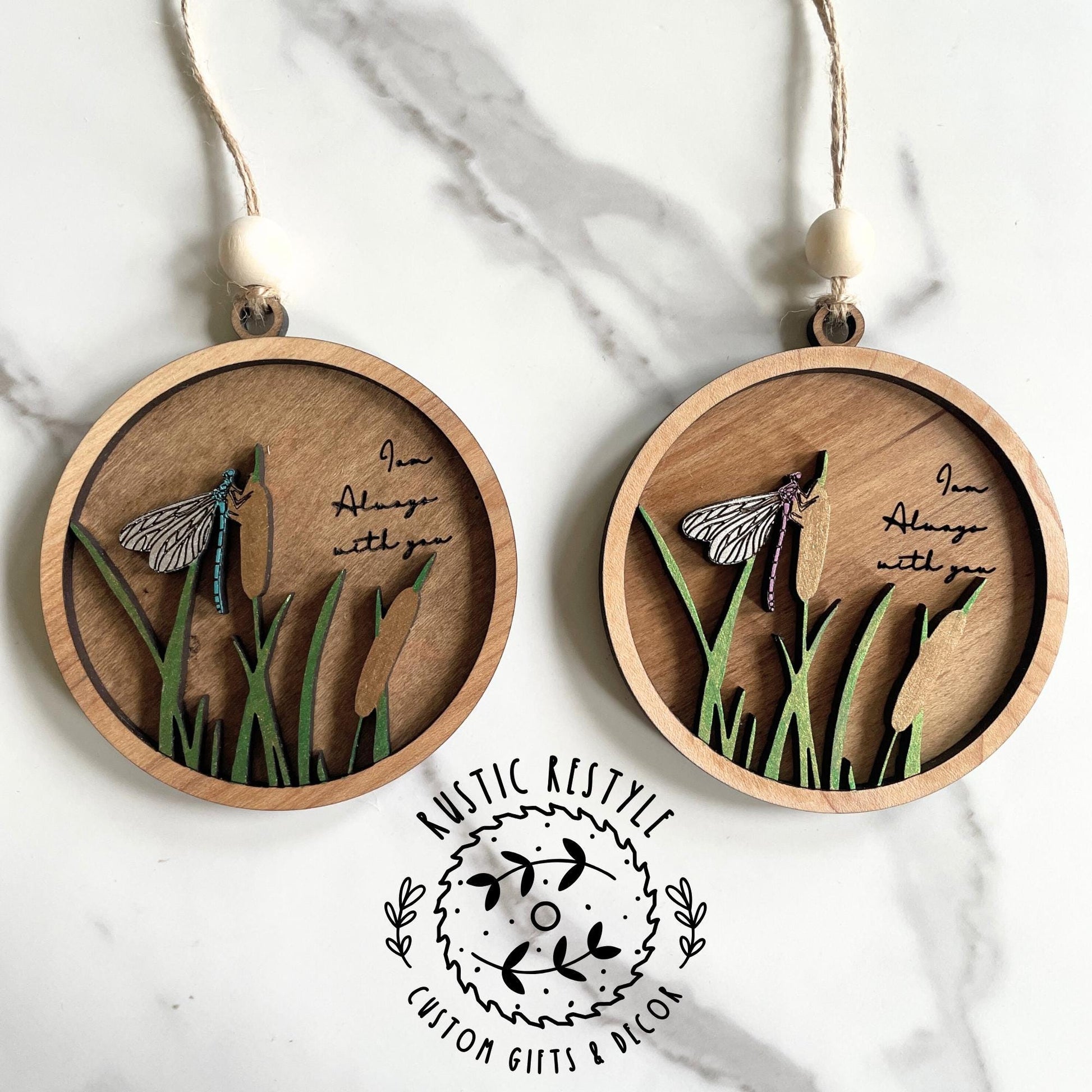 Dragonfly Memorial remembrance ornament "I am always with you"