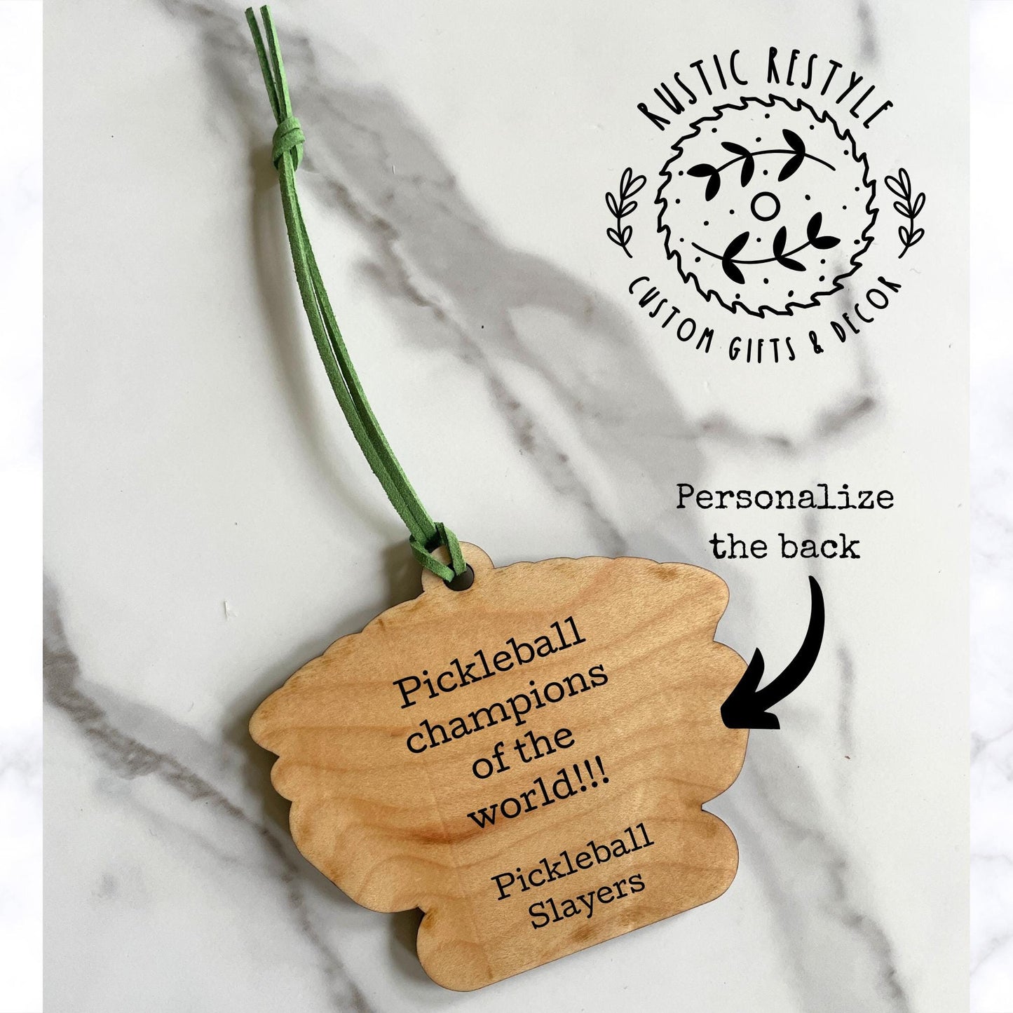 Pickleball Christmas Ornament, Personalized pickleball paddle and ball ornament