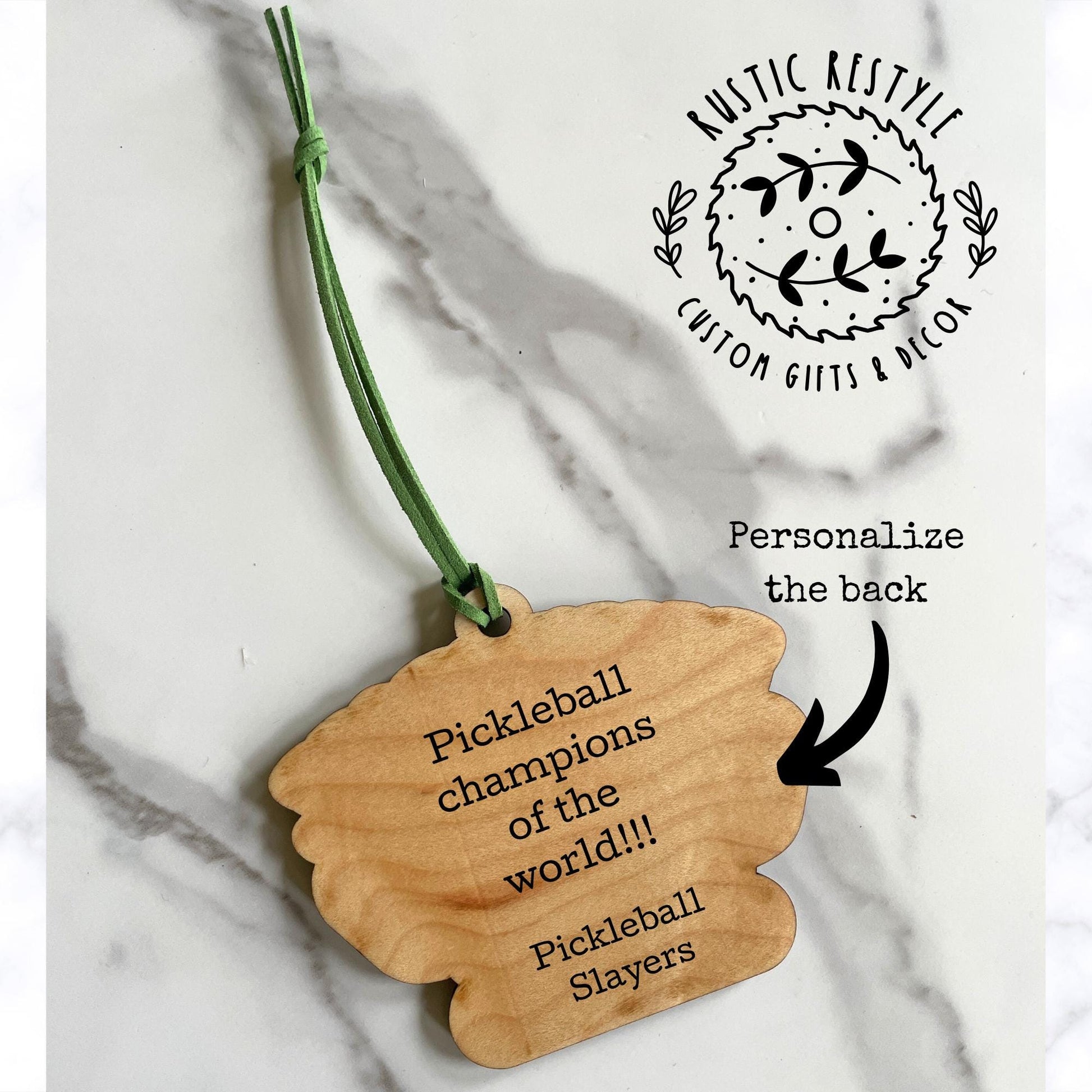 Pickleball Christmas Ornament, Personalized pickleball paddle and ball ornament