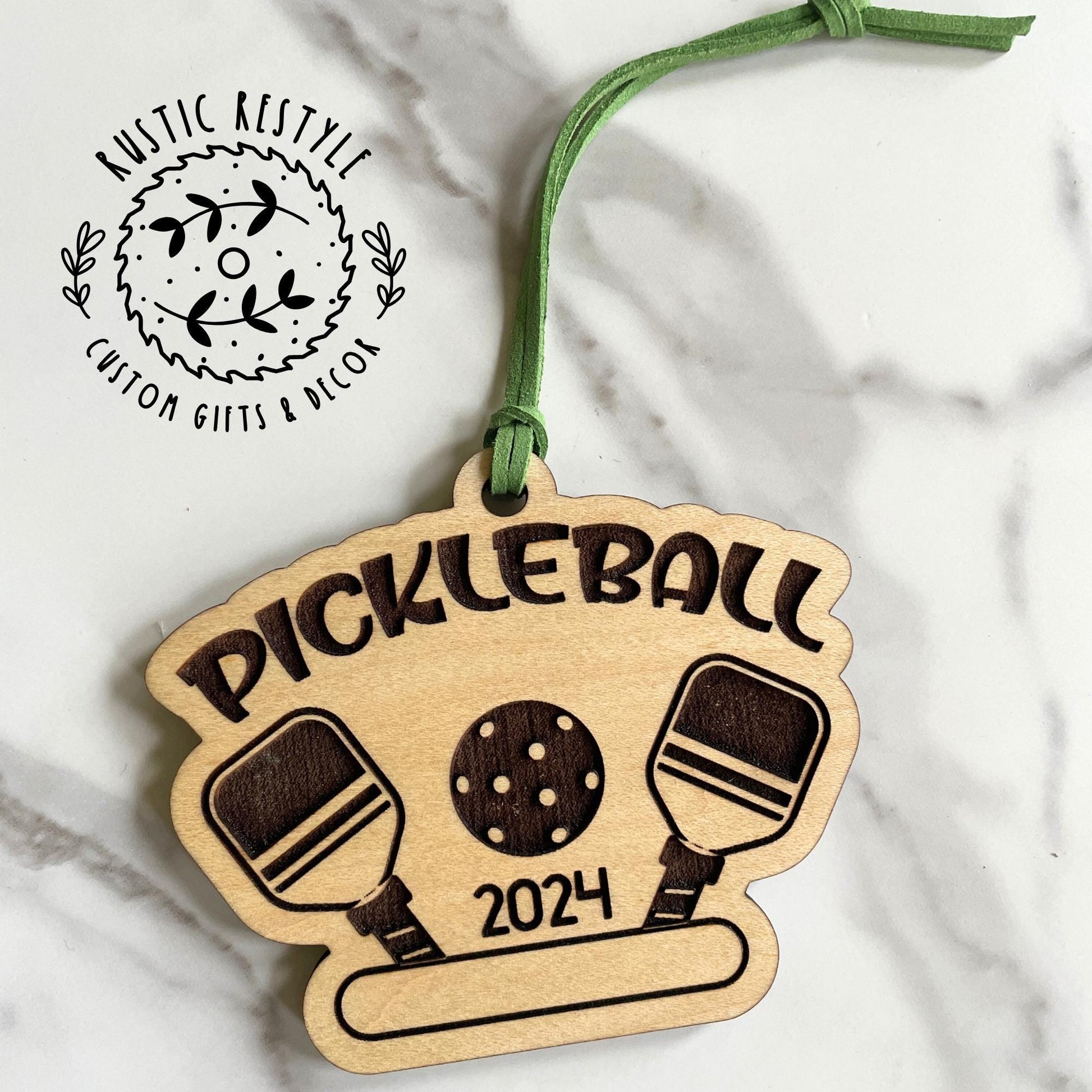 Pickleball Christmas Ornament, Personalized pickleball paddle and ball ornament