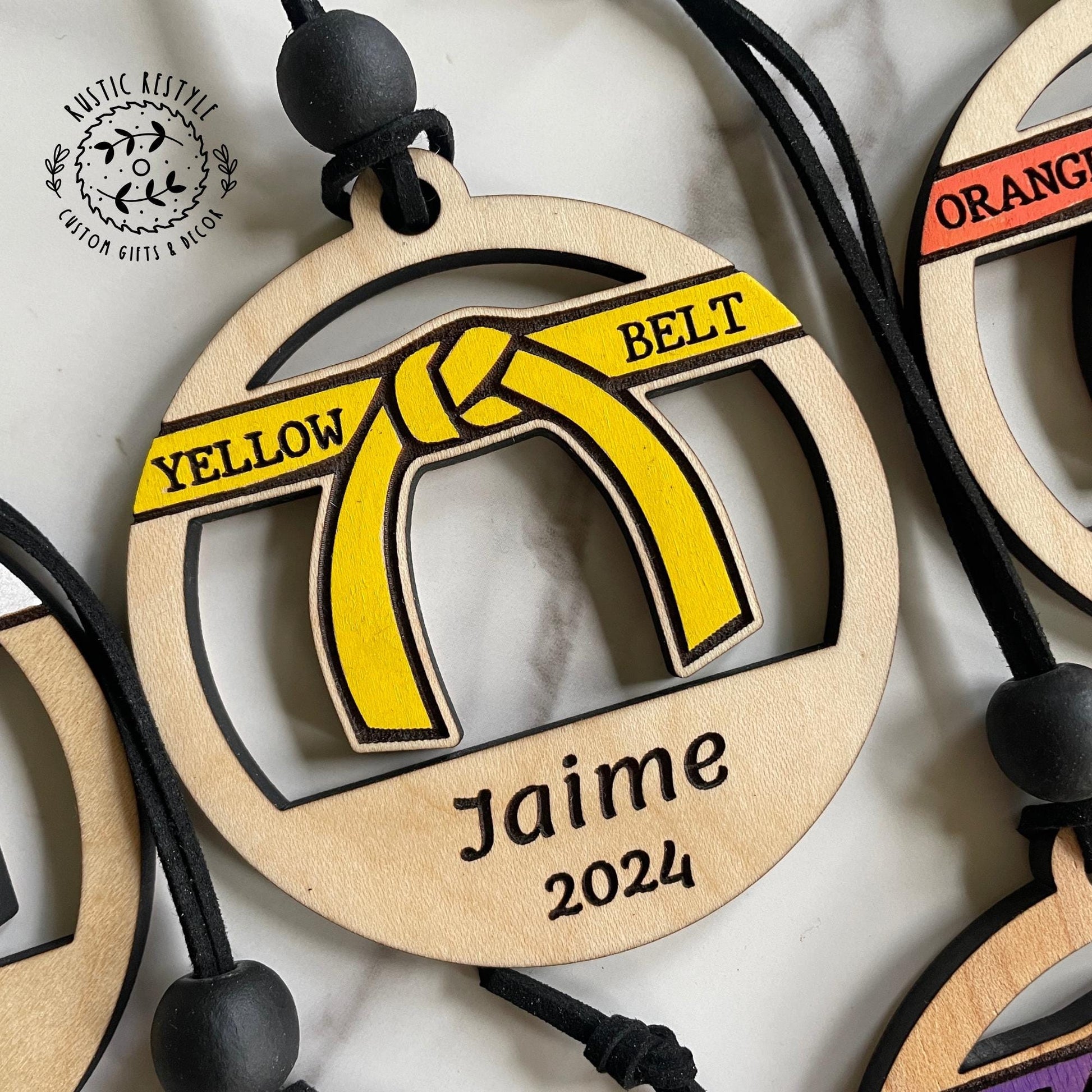Martial Arts Belts Christmas Ornaments, Personalized karate ornament, custom belts