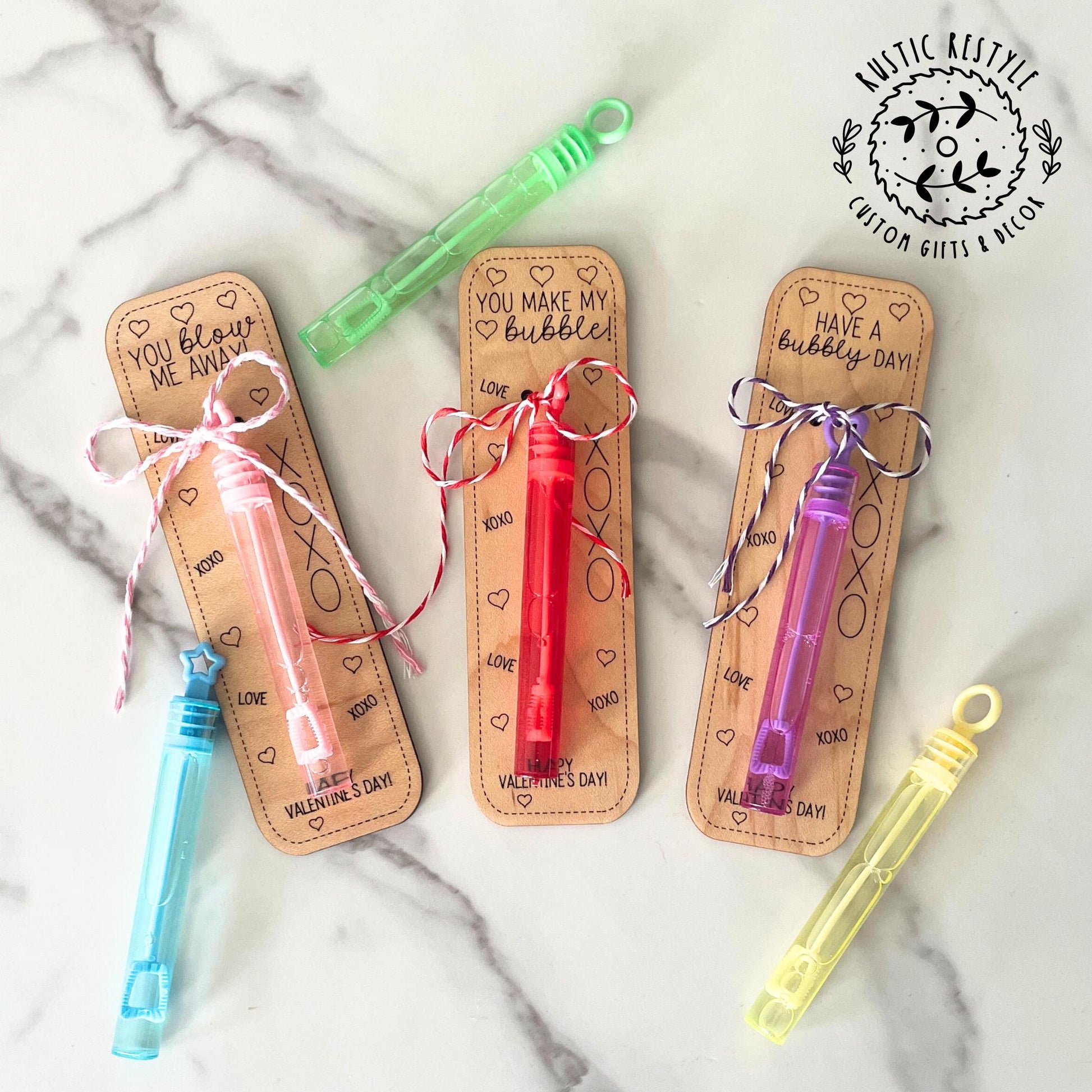 Classroom bubbles Valentines, Personalized wooden Valentine's Day gift