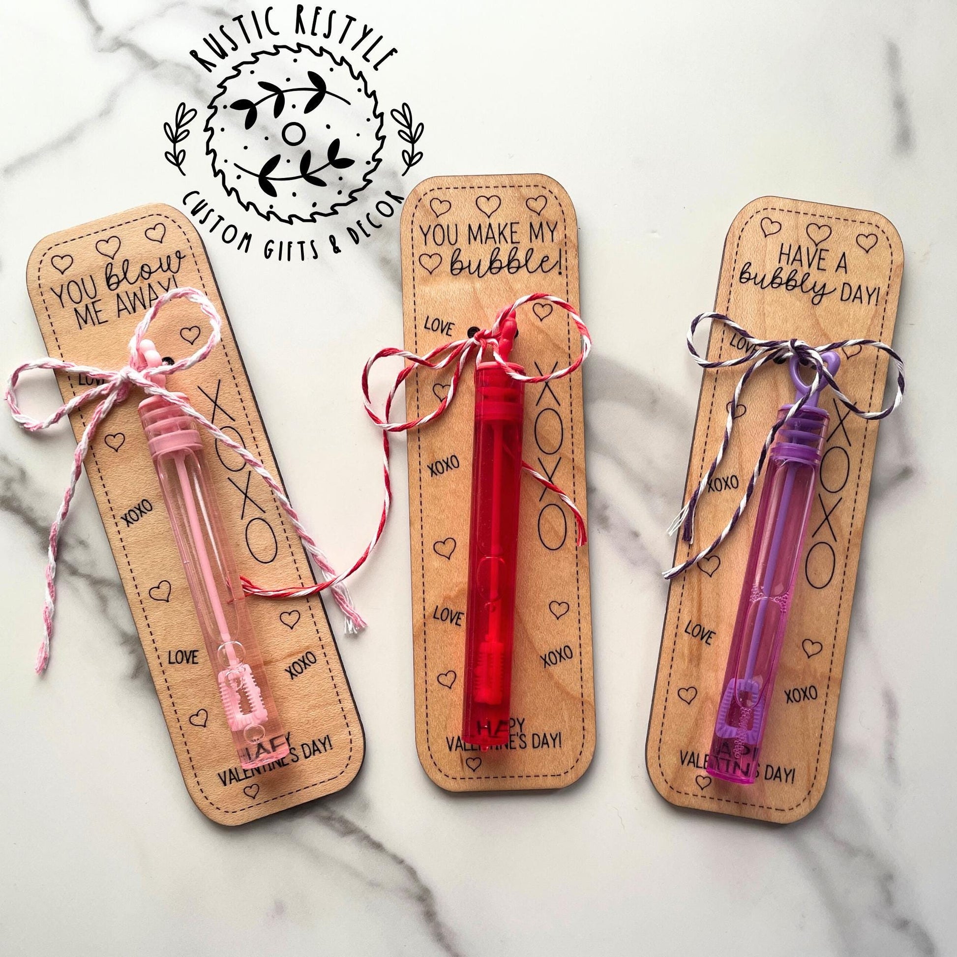 Classroom bubbles Valentines, Personalized wooden Valentine's Day gift