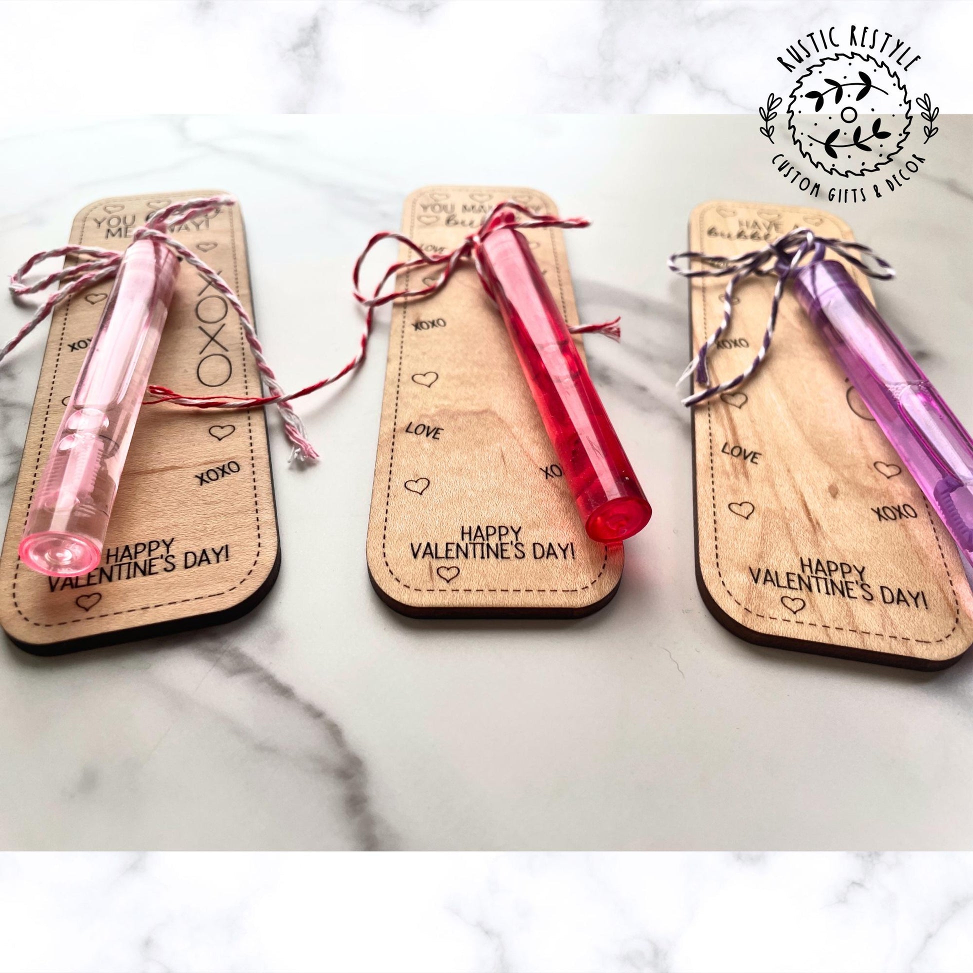 Classroom bubbles Valentines, Personalized wooden Valentine's Day gift