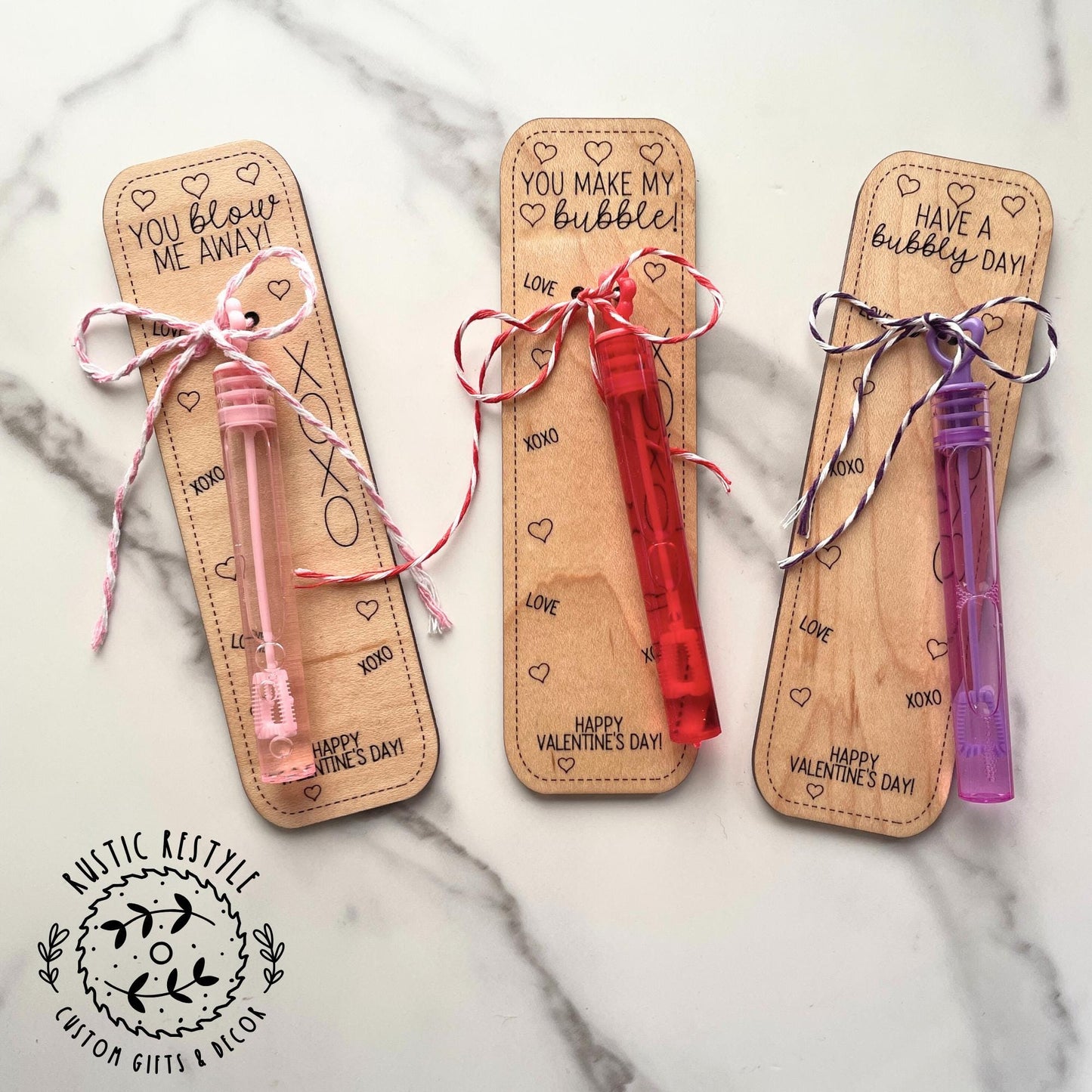 Classroom bubbles Valentines, Personalized wooden Valentine's Day gift