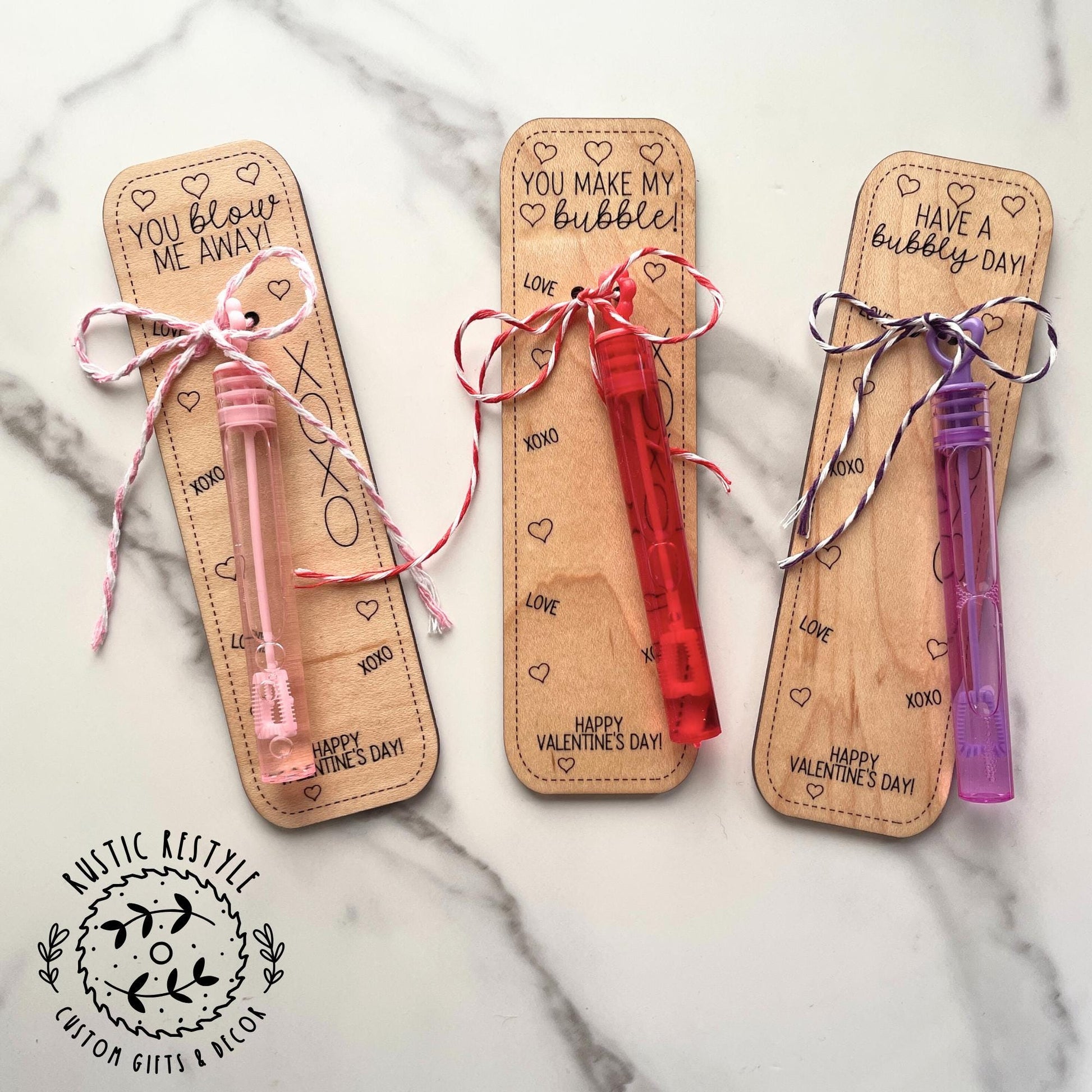 Classroom bubbles Valentines, Personalized wooden Valentine's Day gift