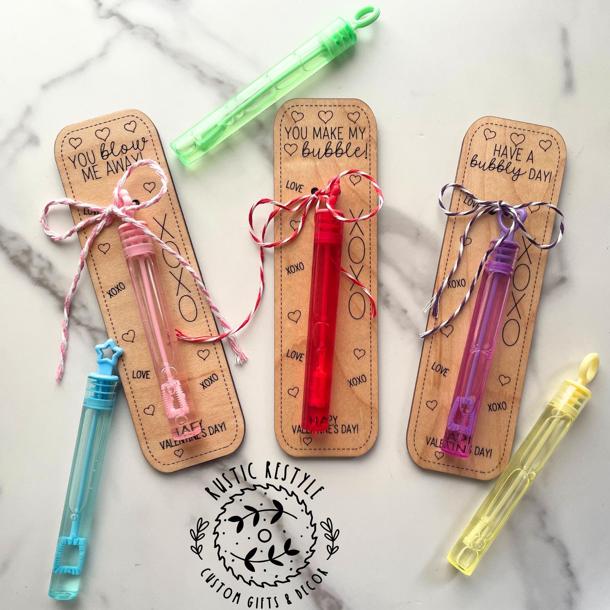 Classroom bubbles Valentines, Personalized wooden Valentine's Day gift