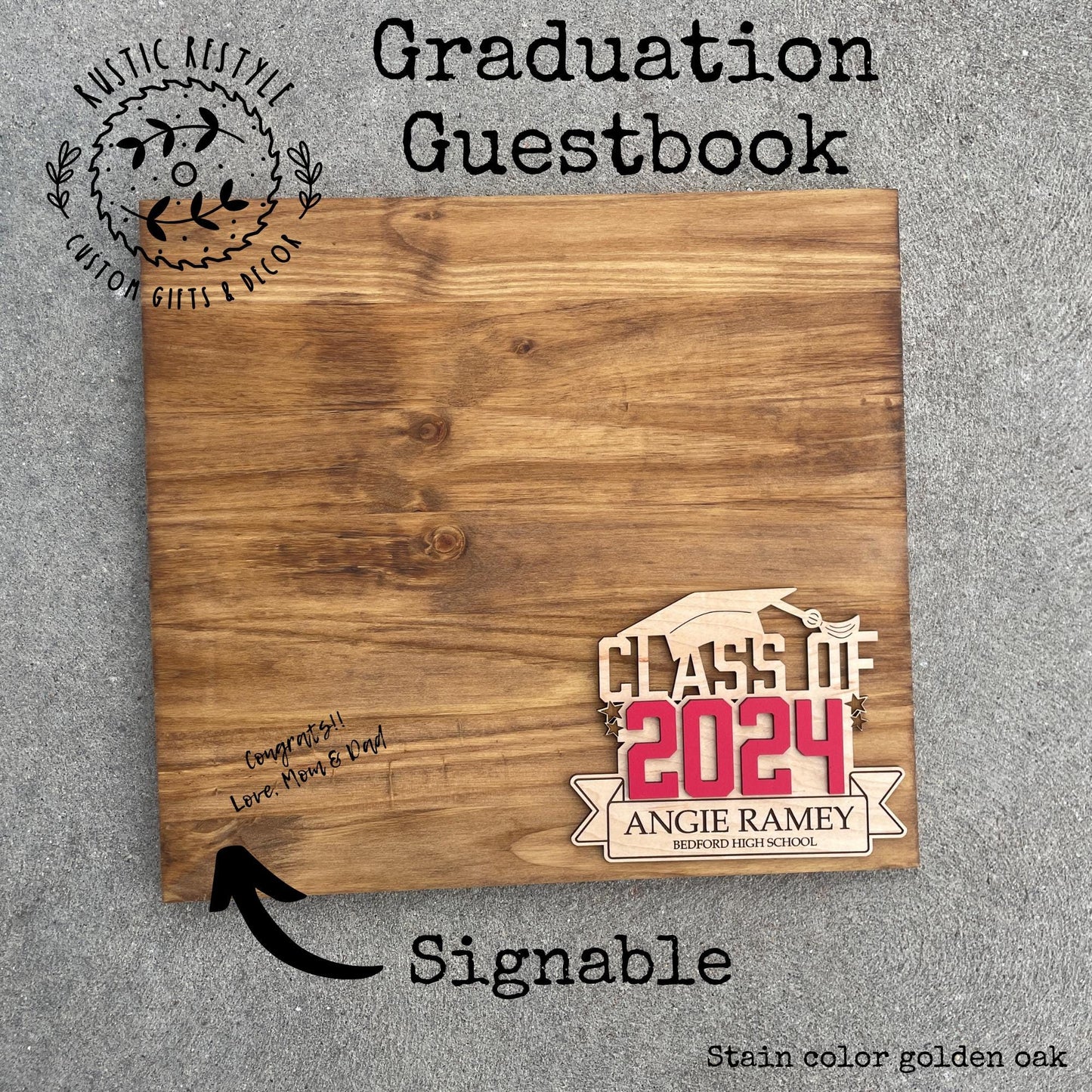 graduation guest book, party book, Creative Guest book alternative, class of 2026, guestbook frame, rustic sign, wood sign-in board, 18x18