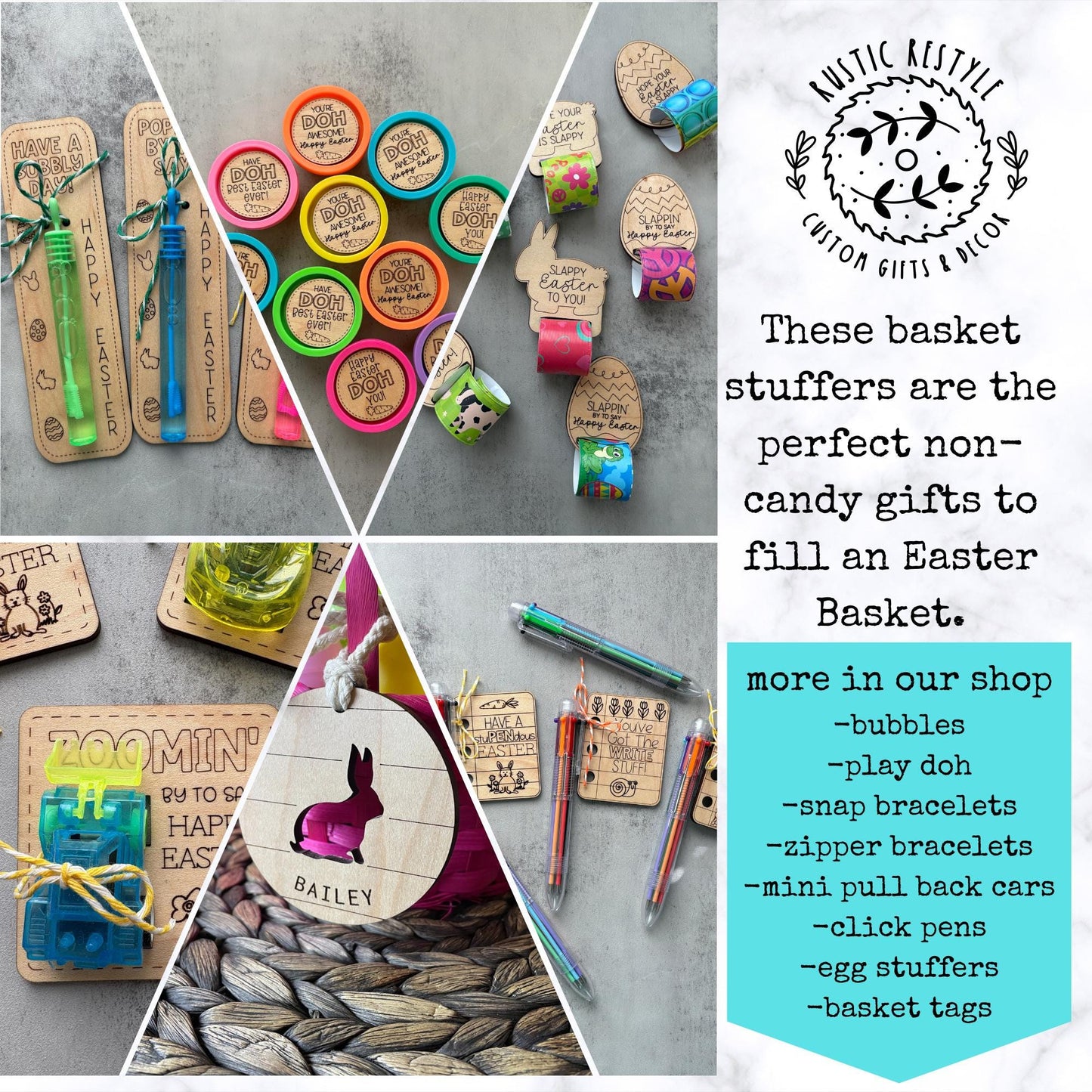 Kids slap bracelet Easter basket filler, Personalized wooden Easter basket stuffer gifts, classroom prizes