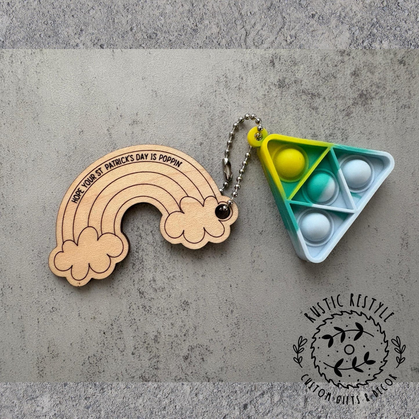 St Patrick's Day Pop-its favors, wooden kids prize St Paddy's Day gift