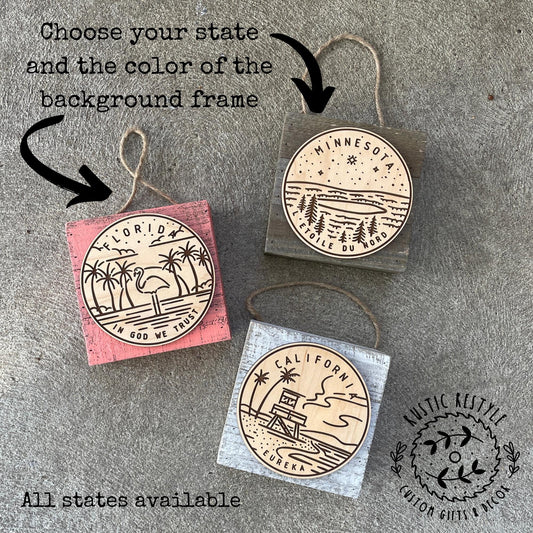 Wooden state plaque, great for a collage wall