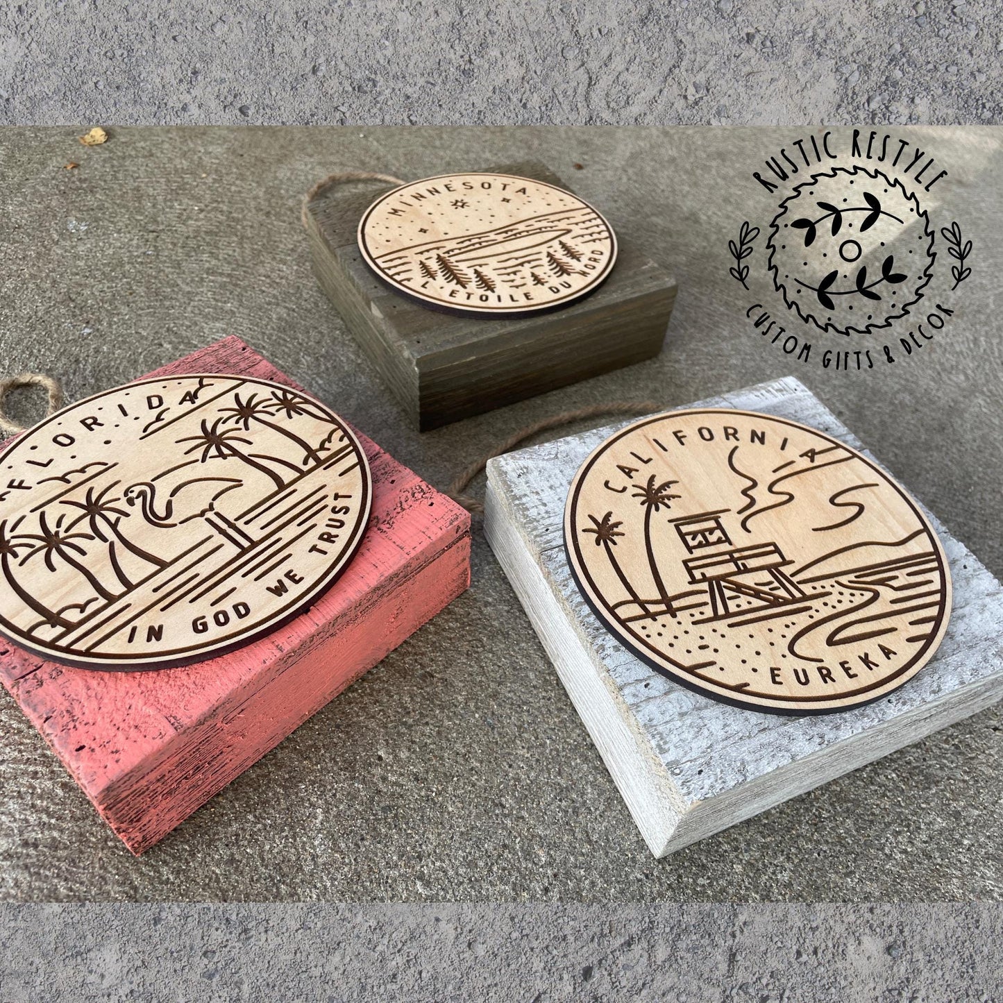 Wooden state plaque, great for a collage wall