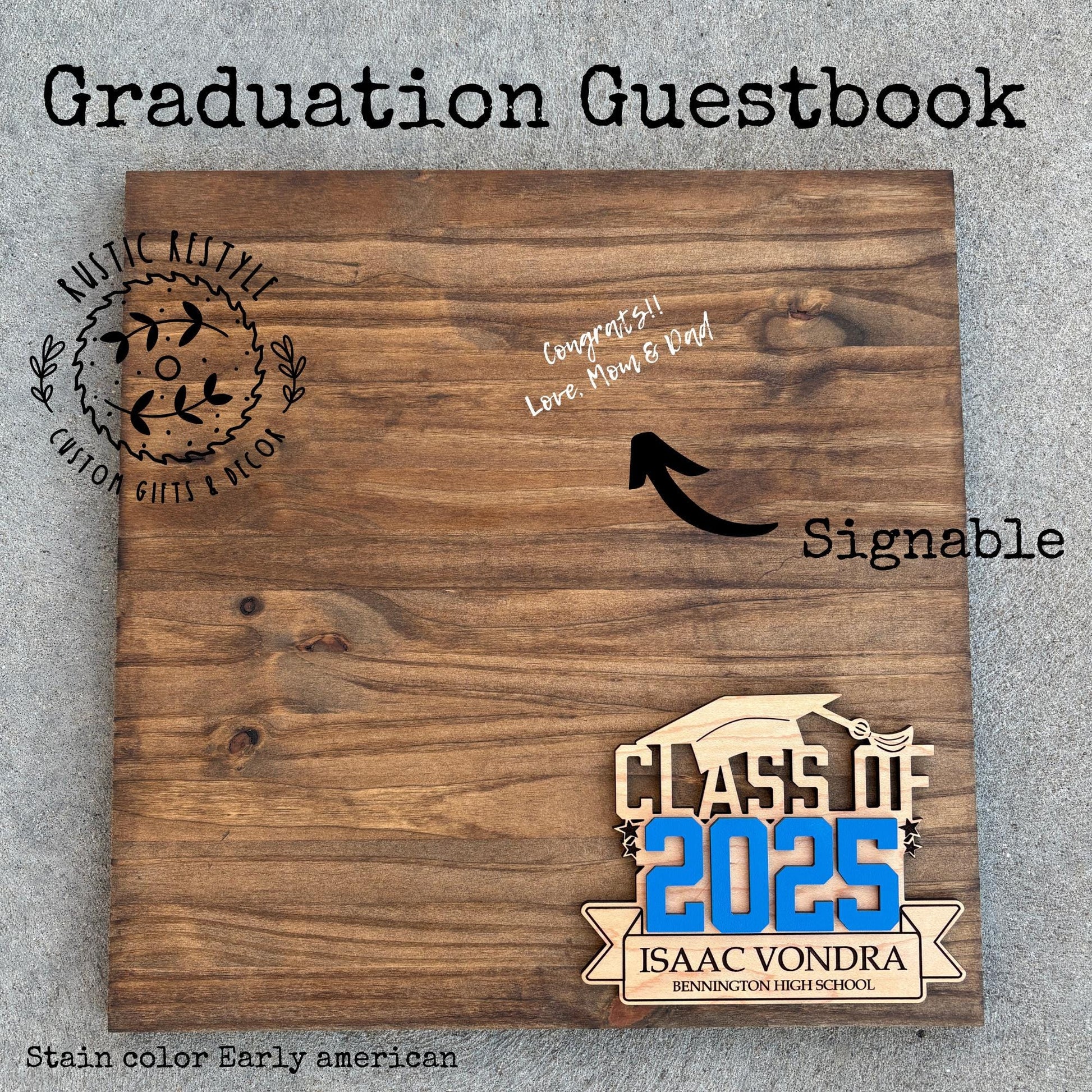 graduation guest book, party book, Creative Guest book alternative, class of 2026, guestbook frame, rustic sign, wood sign-in board, 18x18