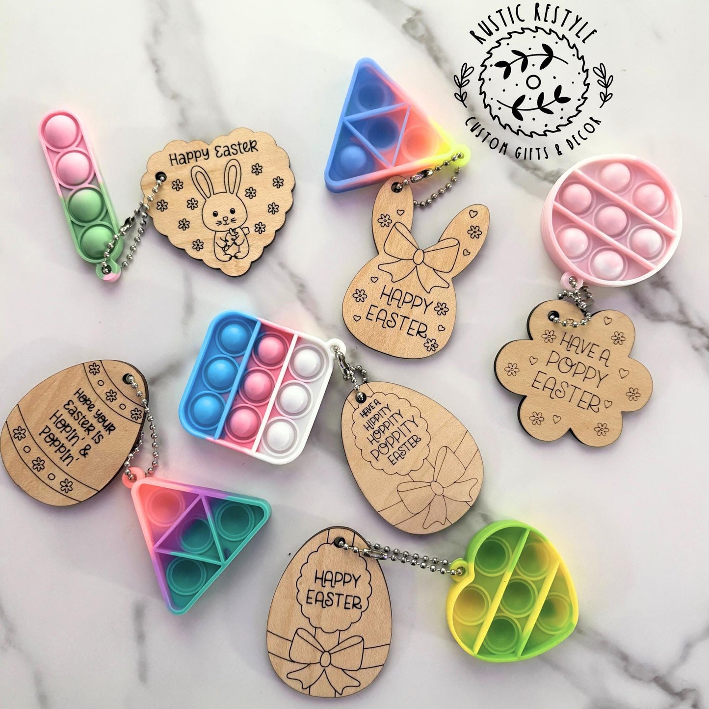Classroom Easter Pop-its, wooden Easter basket stuffer or filler pop-its