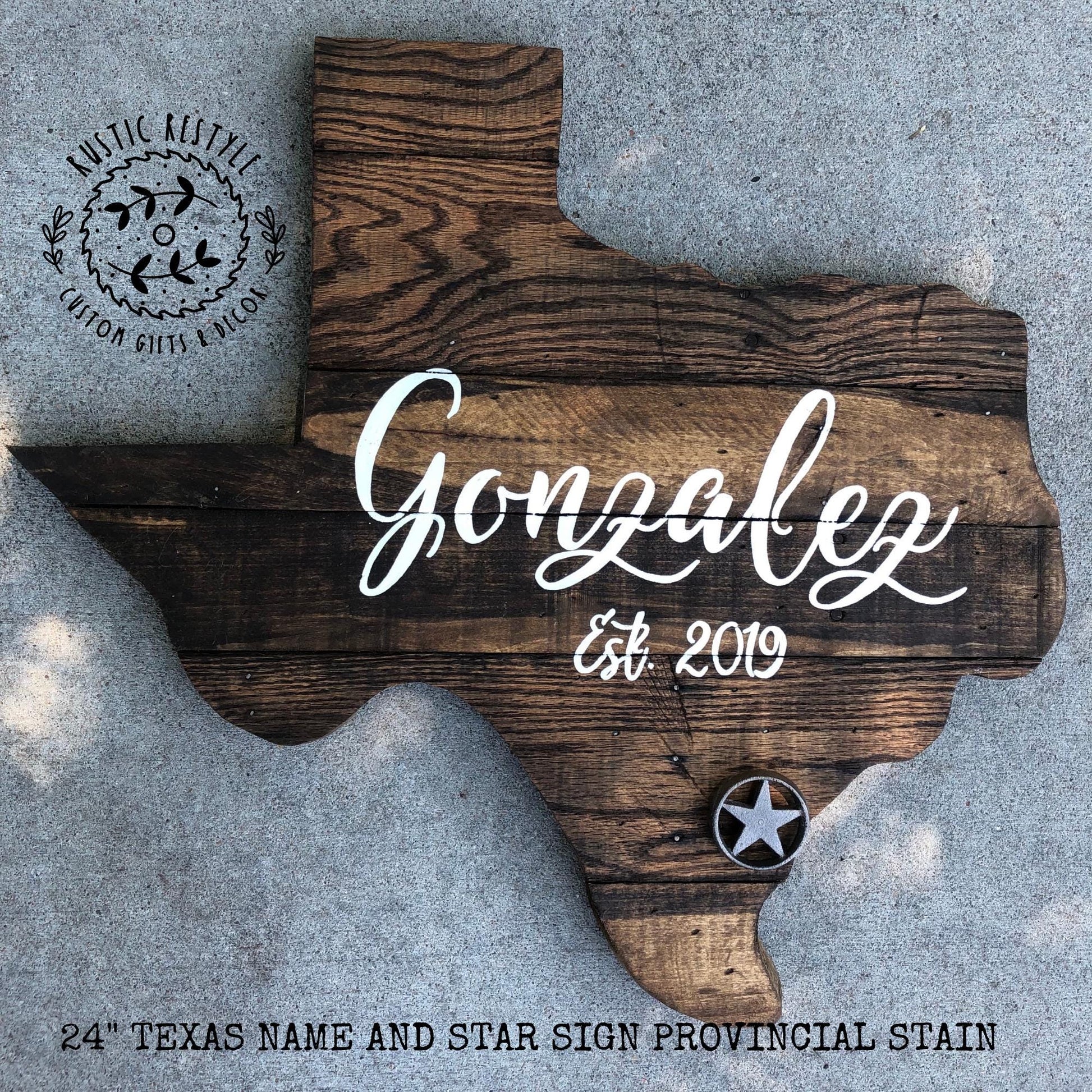 Last name wood sign, pallet sign wall art, wood state art, new home, rustic home decor, wooden Texas pallet, 24inch Texas name and star sign