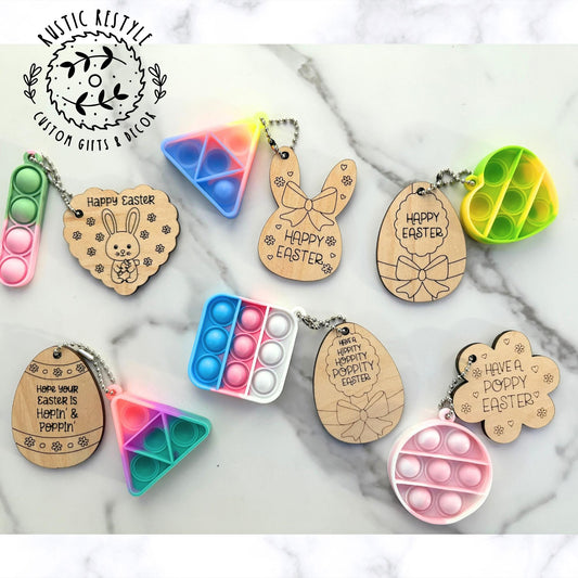 Classroom Easter Pop-its, wooden Easter basket stuffer or filler pop-its