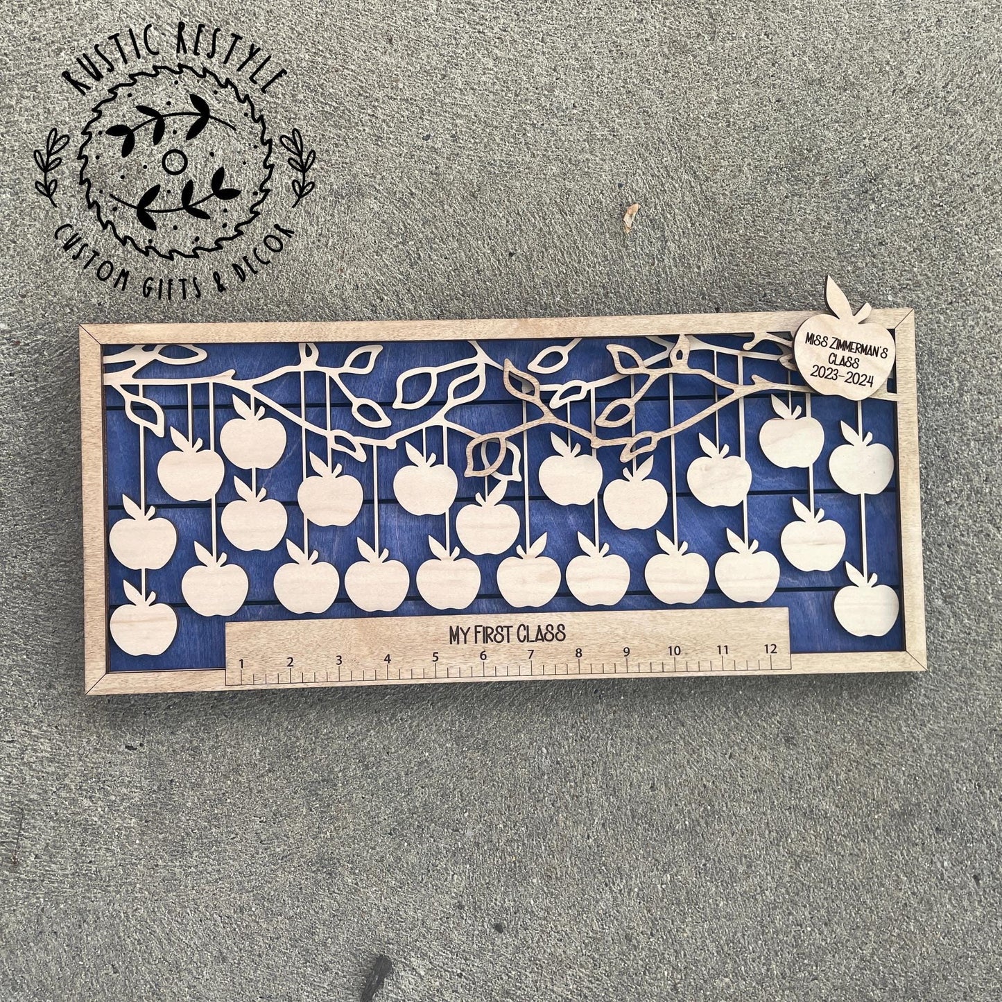 My first class apple plaque, Teacher gift memento