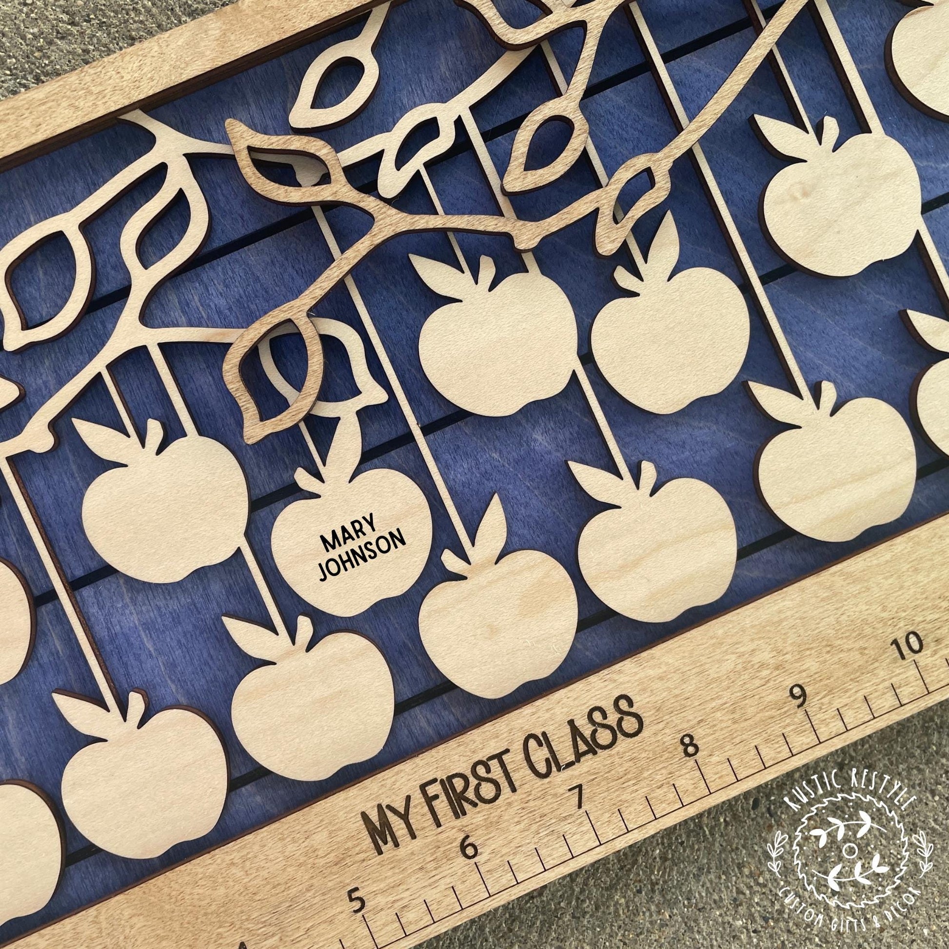 My first class apple plaque, Teacher gift memento