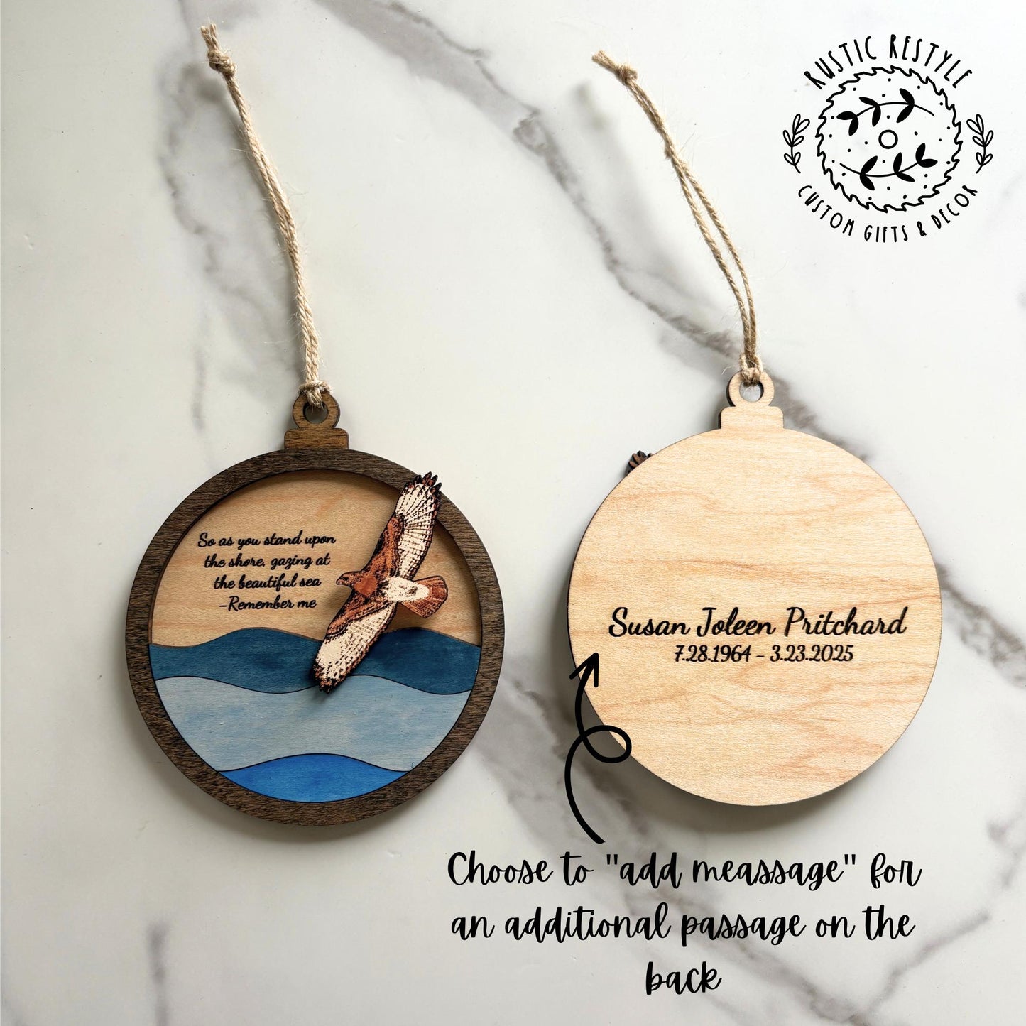 Memorial Hawk Remembrance ornament