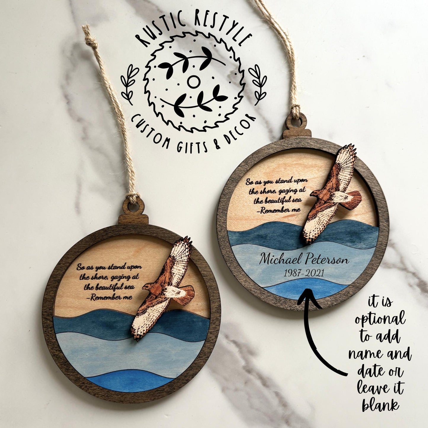 Memorial Hawk Remembrance ornament