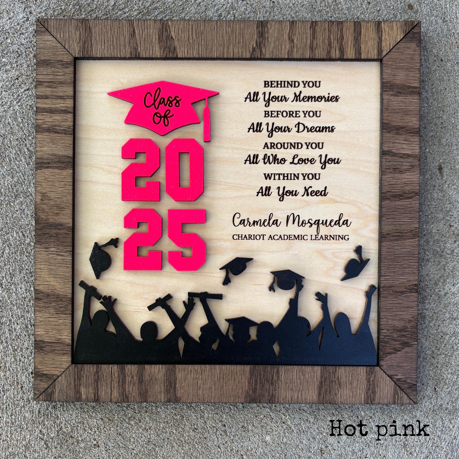 Graduation Plaque personalized with engraved name and school, class of 2026
