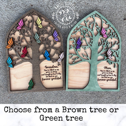 Mother's Day butterfly tree plaque, grandma, mama, mommy, mum, nana