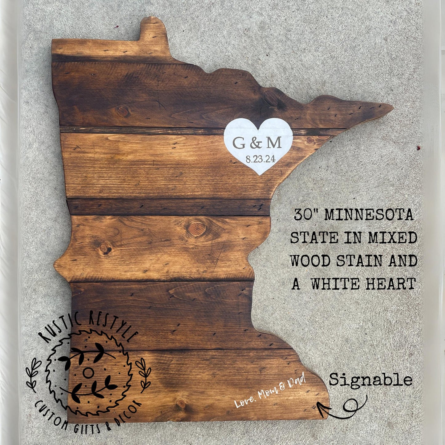 Minnesota wood cutouts, Minnesota wedding gift, for couple, for housewarming, Rustic home decor, signing board, alternative wood, wall decor