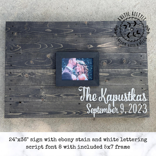 wedding Alternative guest book heart sign, memento engagement photo with initials and or last name