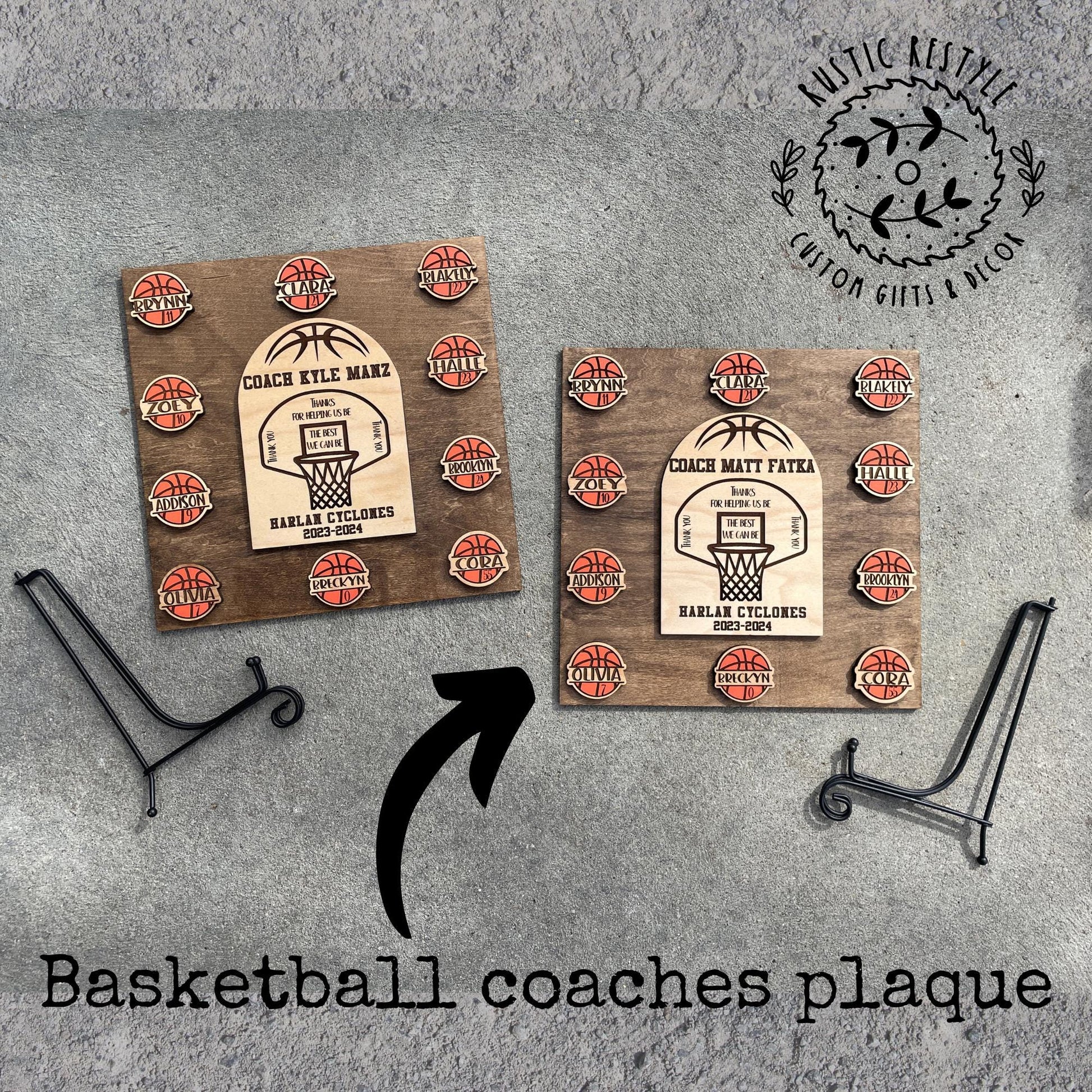 Personalized Basketball Coach's Plaque, Thanks For A Great Season Award, Coach's Thank You Gift