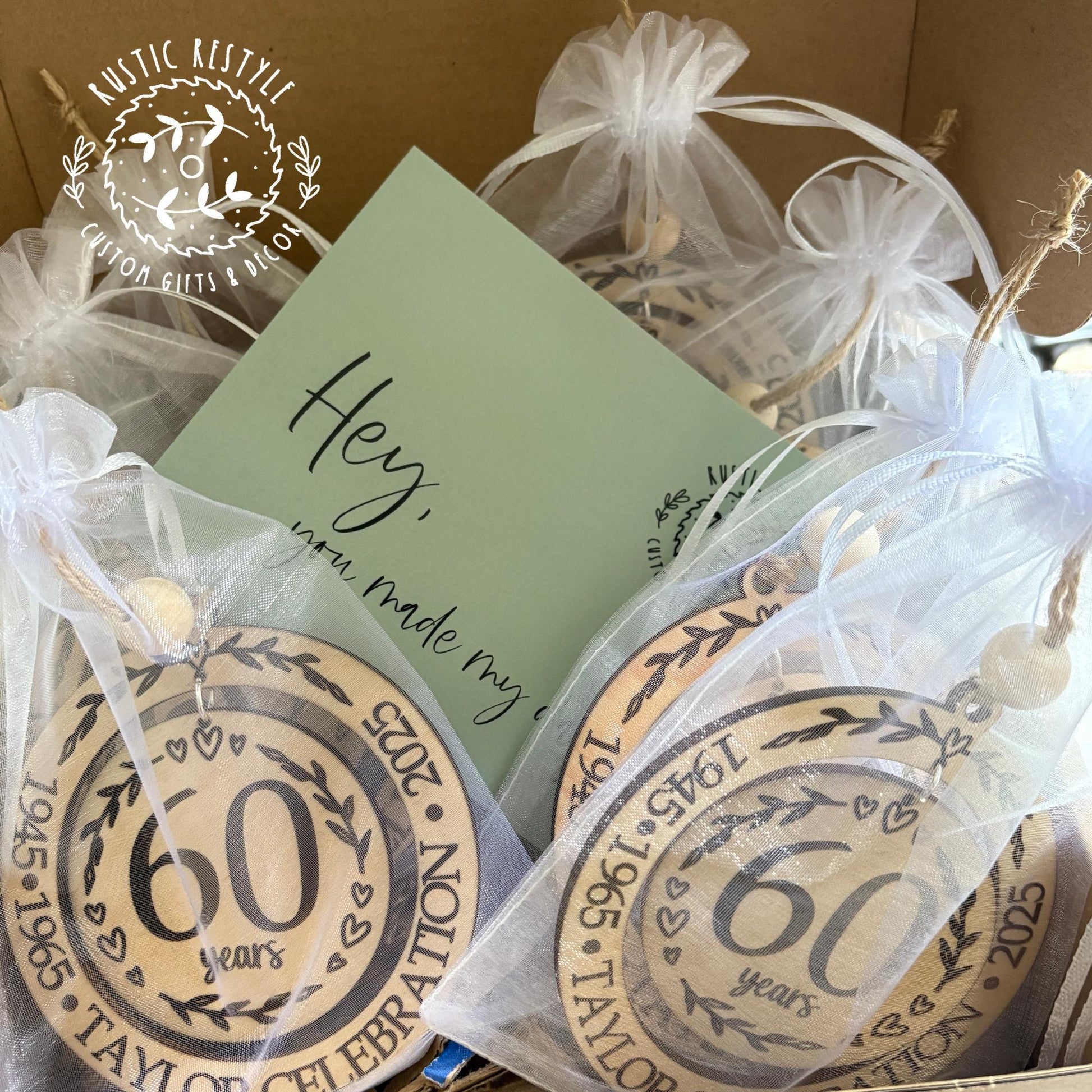 Personalized wedding anniversary ornament, wood Christmas ornament gift 50th, 40th, 30th, 20th, 10th, 5th anniversary, any anniversary