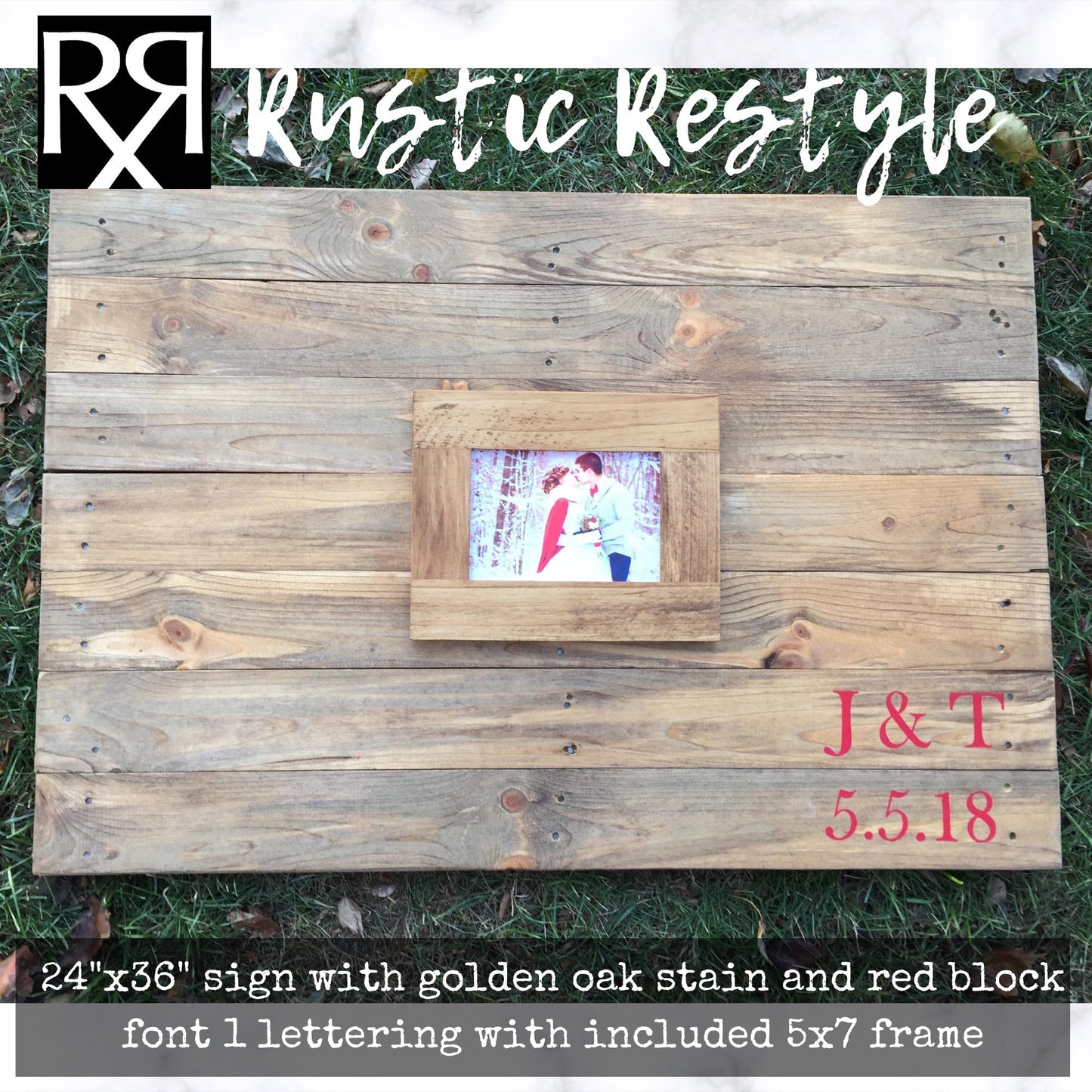 Last name wooden wedding guestbook Alternative sign, photo frame guestbook sign, Custom personalized 24x36