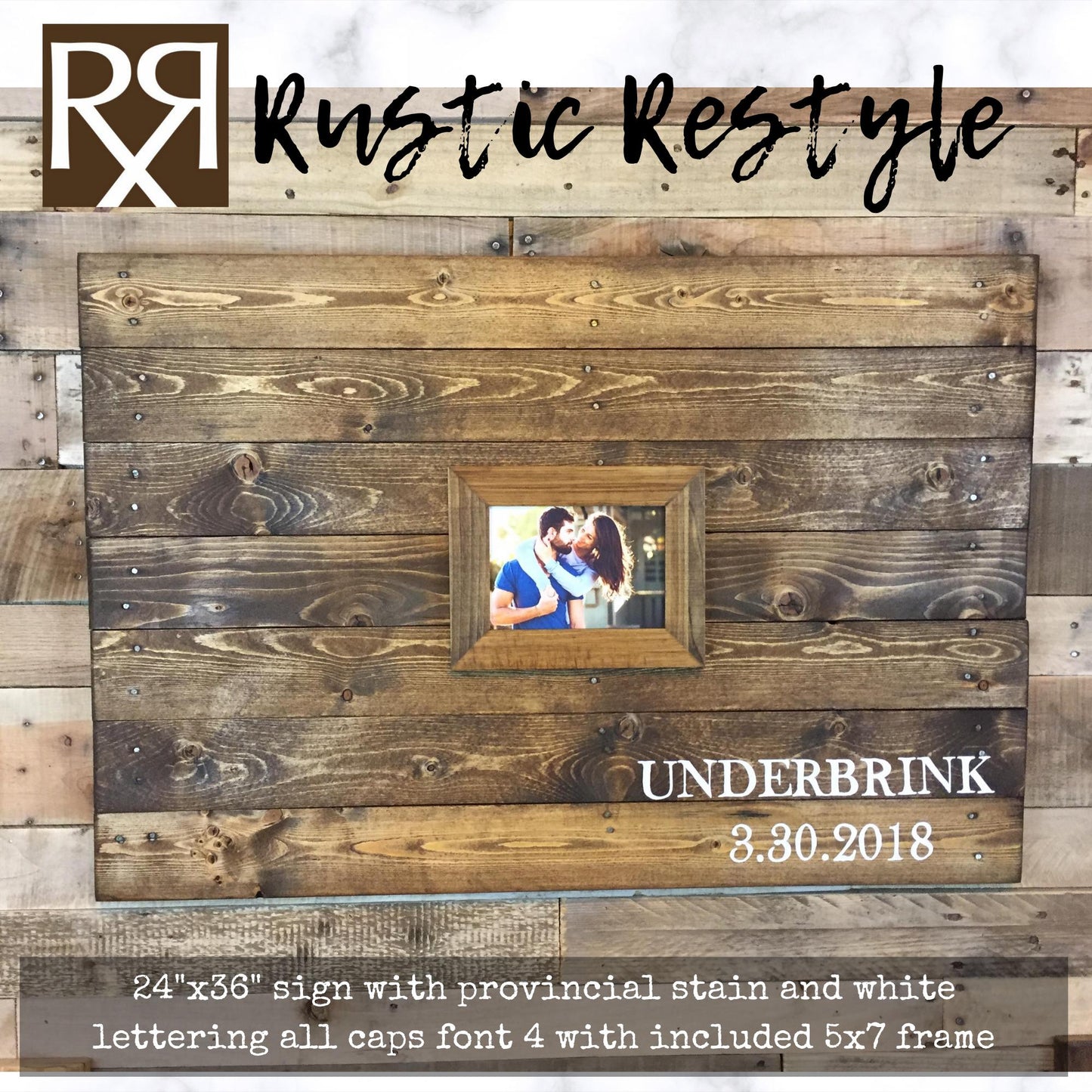 Last name wooden wedding guestbook Alternative sign, photo frame guestbook sign, Custom personalized 24x36