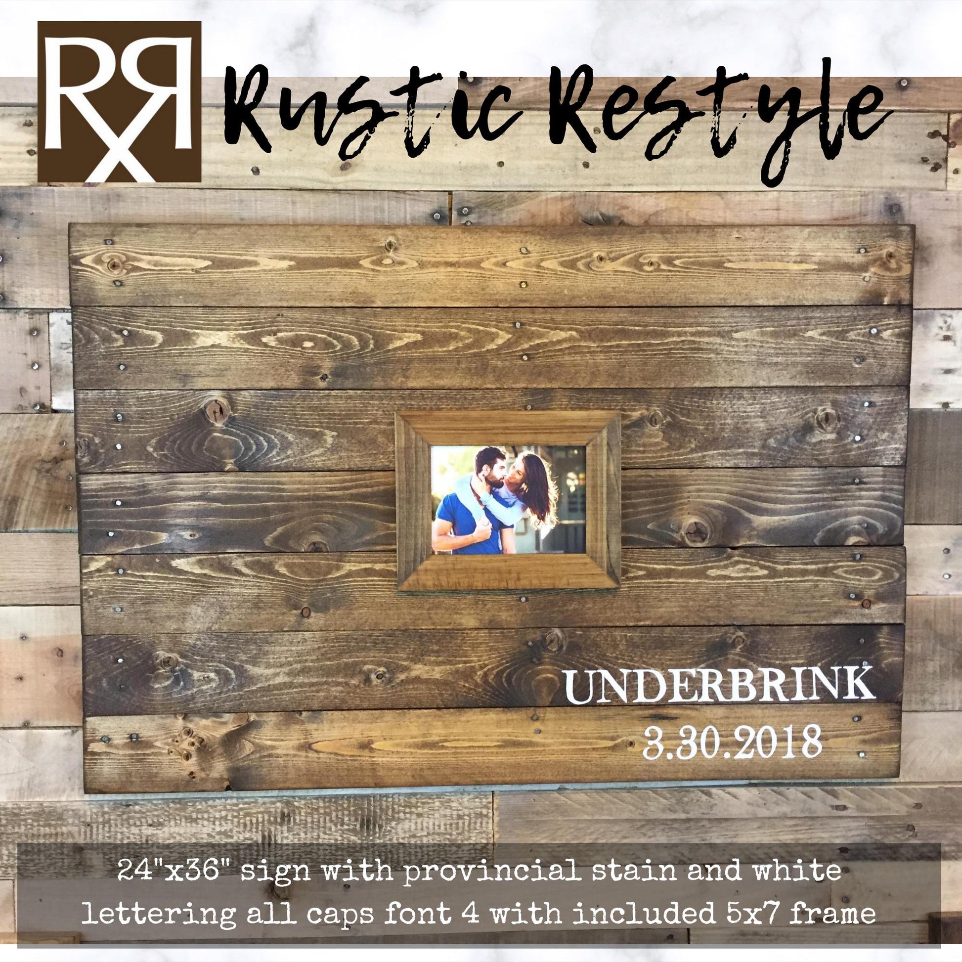 Last name wooden wedding guestbook Alternative sign, photo frame guestbook sign, Custom personalized 24x36